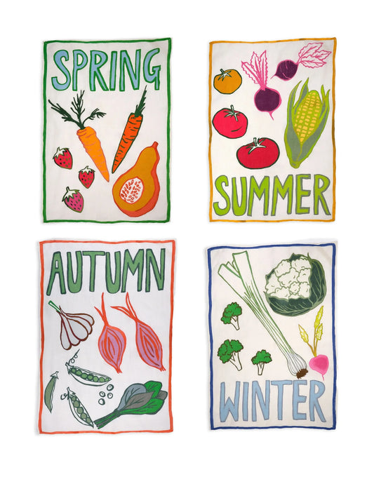 seasonal-vegetable tea towels (set of four)