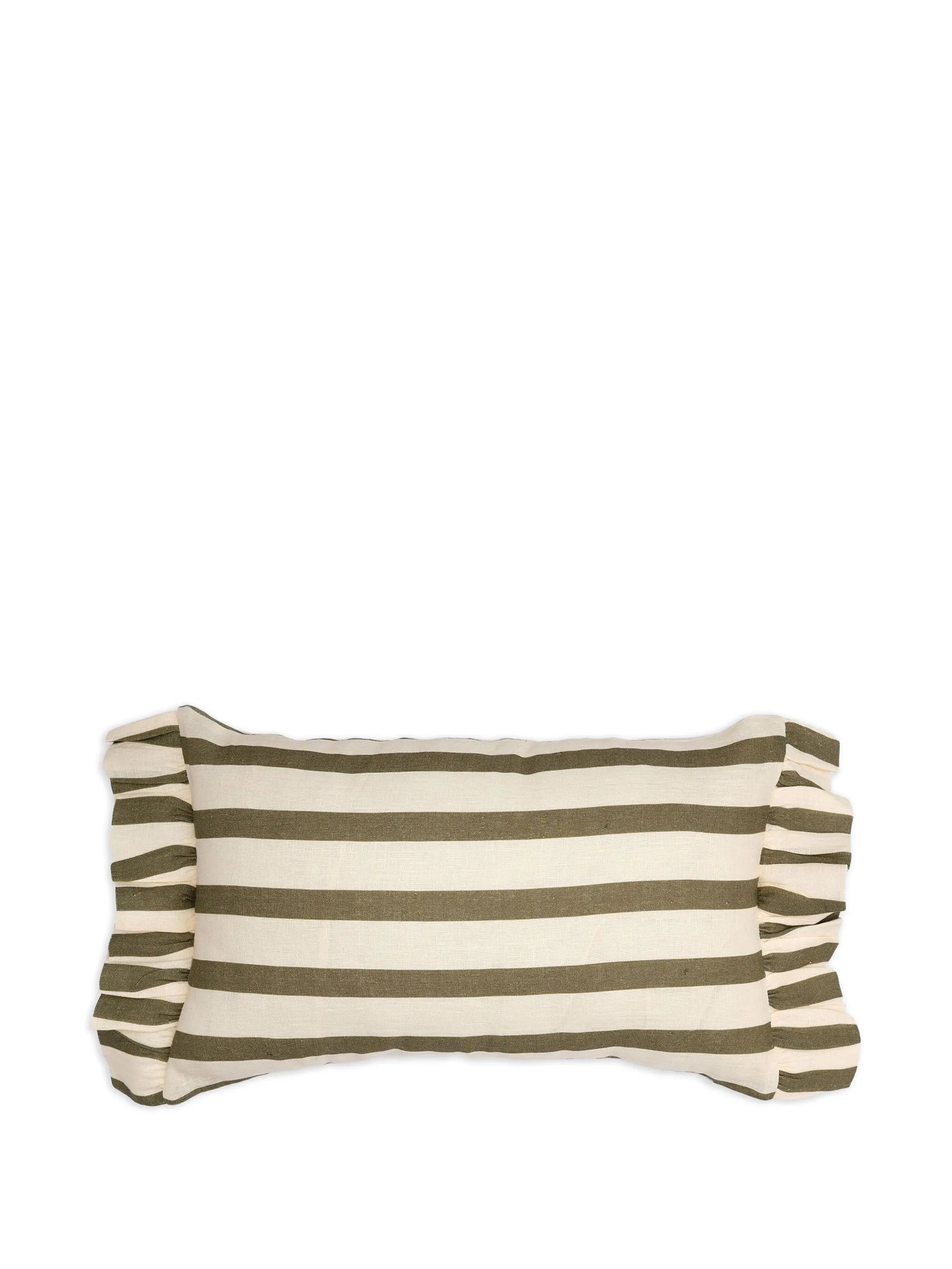 stripe ruffle cushion cover