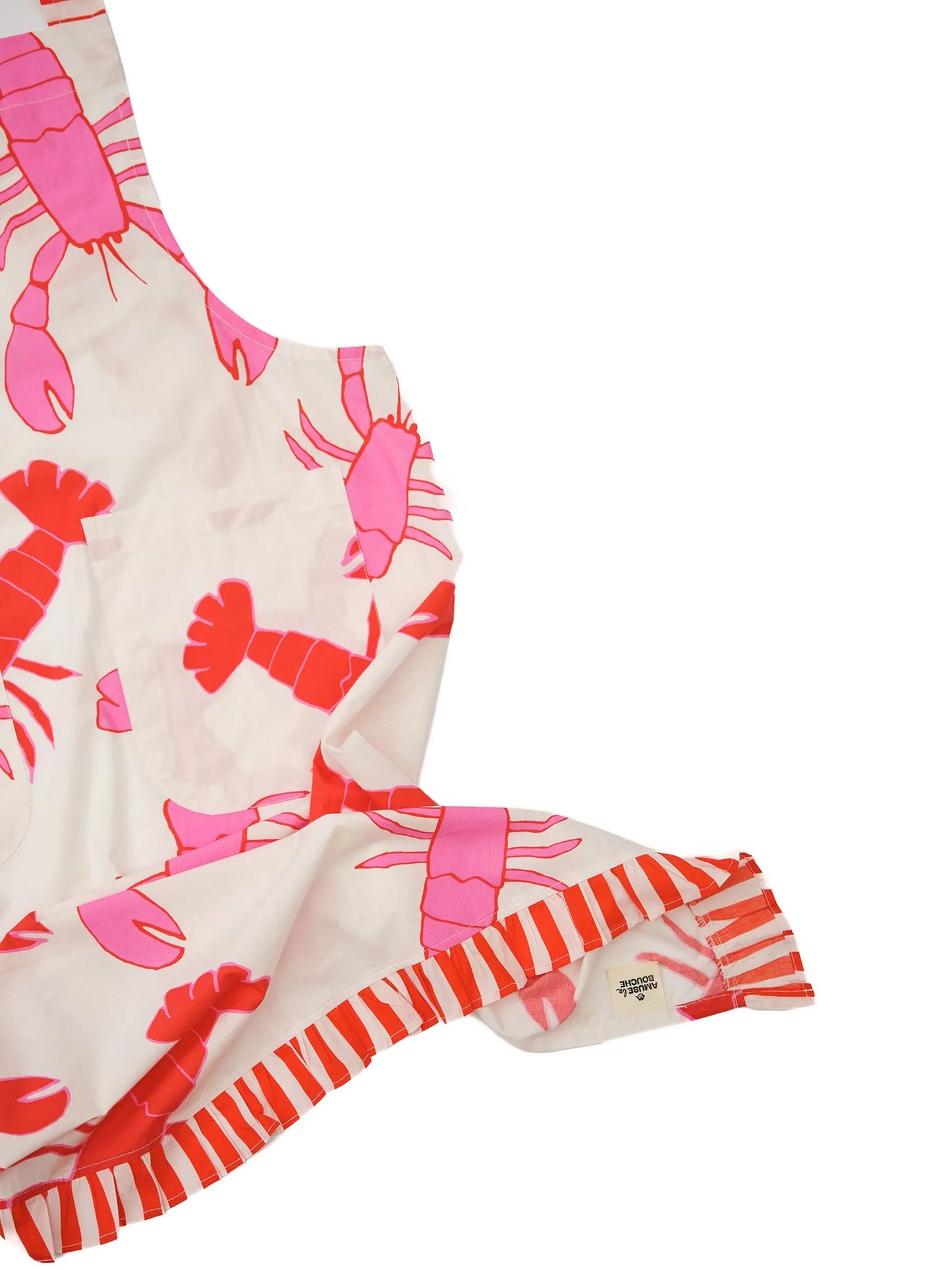 lobster-print cross-back apron