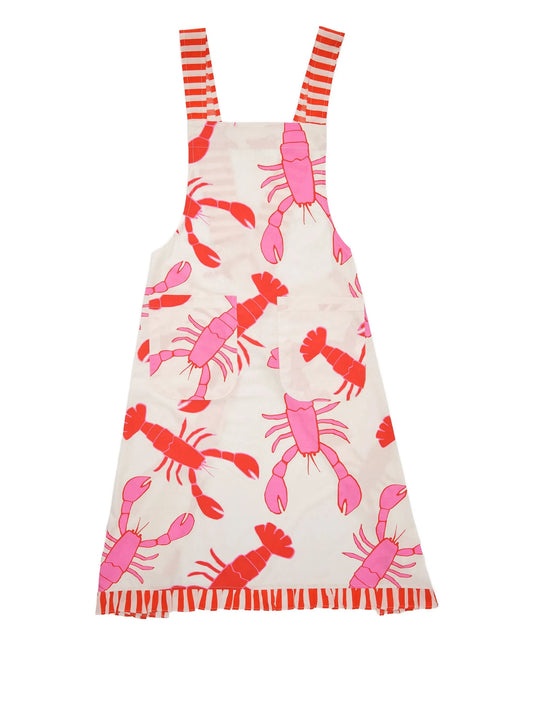 lobster-print cross-back apron