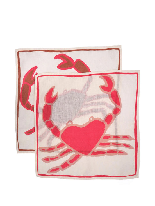 crab linen napkins (set of two)