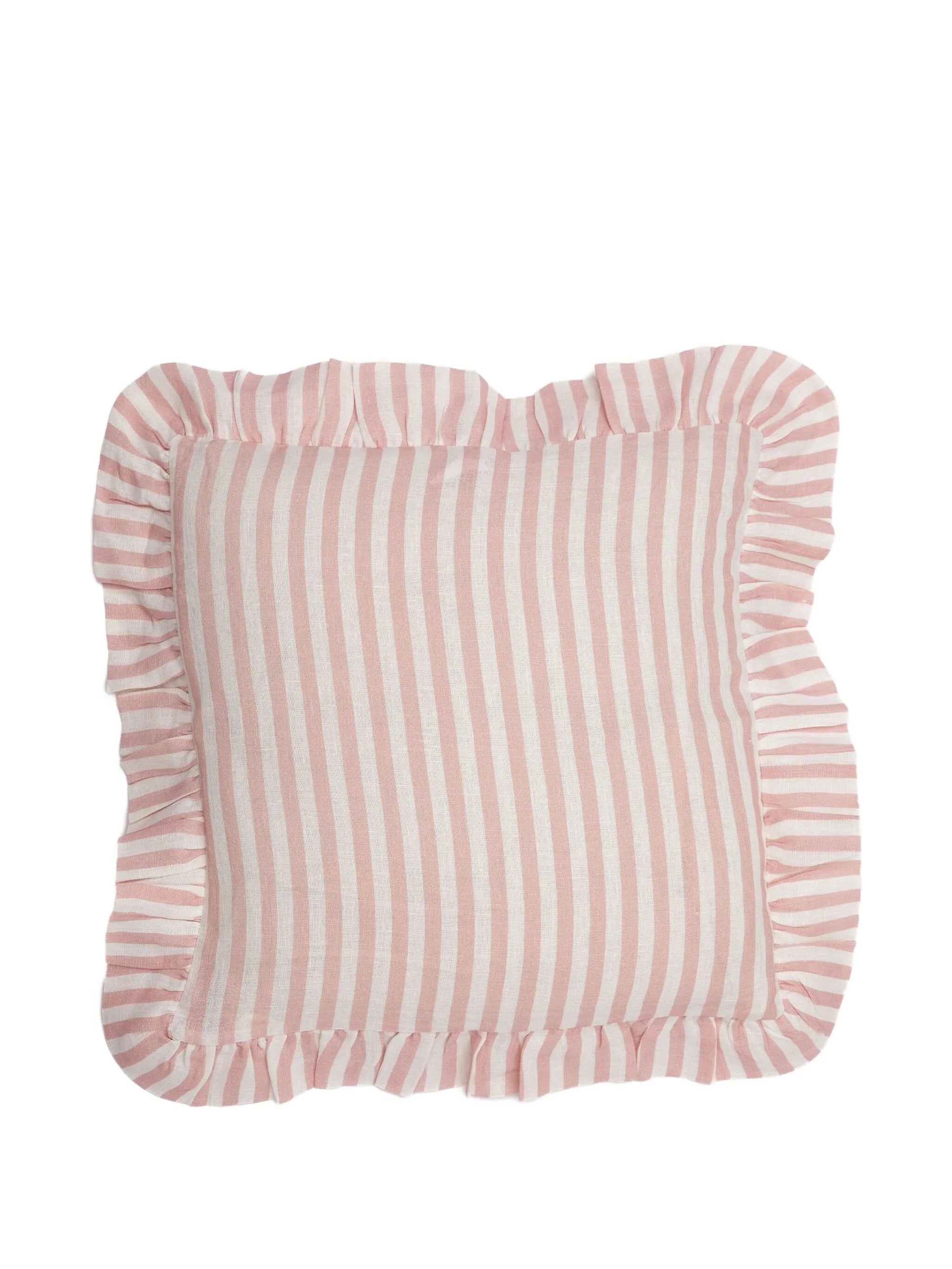 striped ruffled cushion cover (45x45cm)