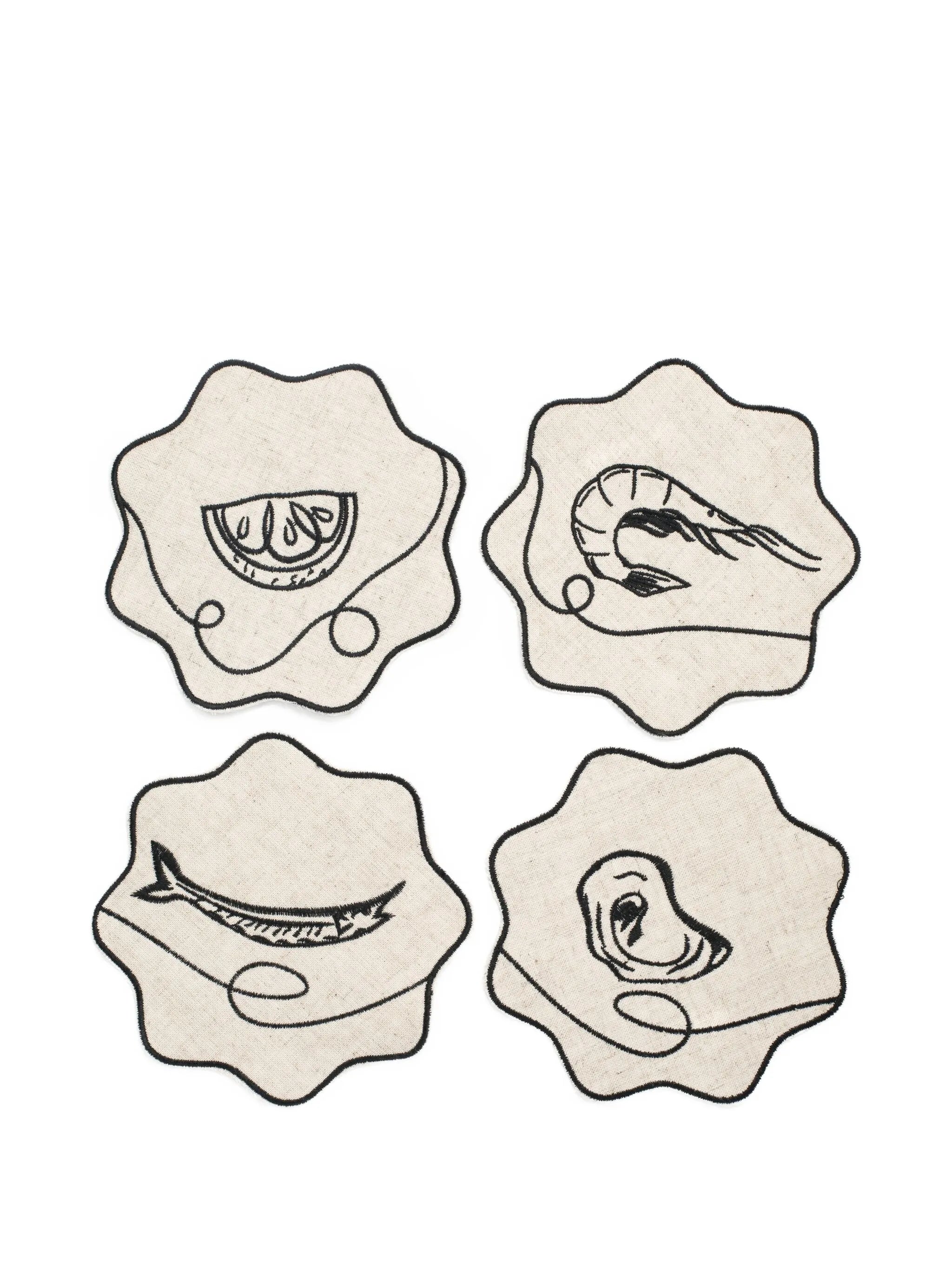 Line Drawing linen coasters (set of four)