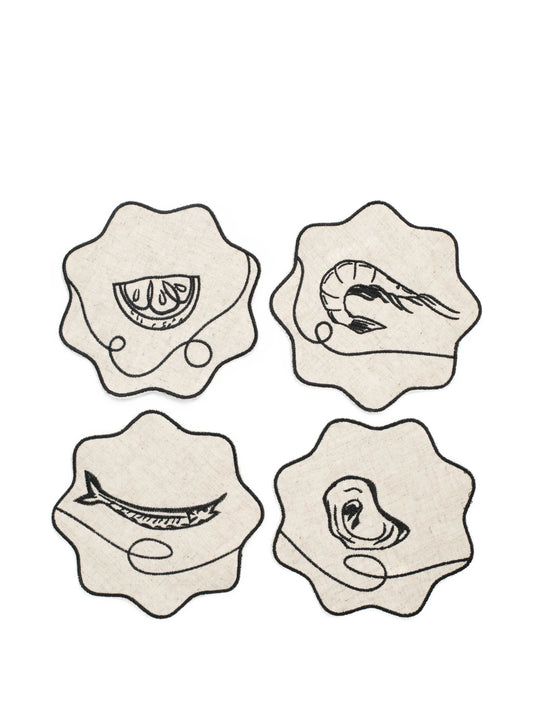 Line Drawing linen coasters (set of four)