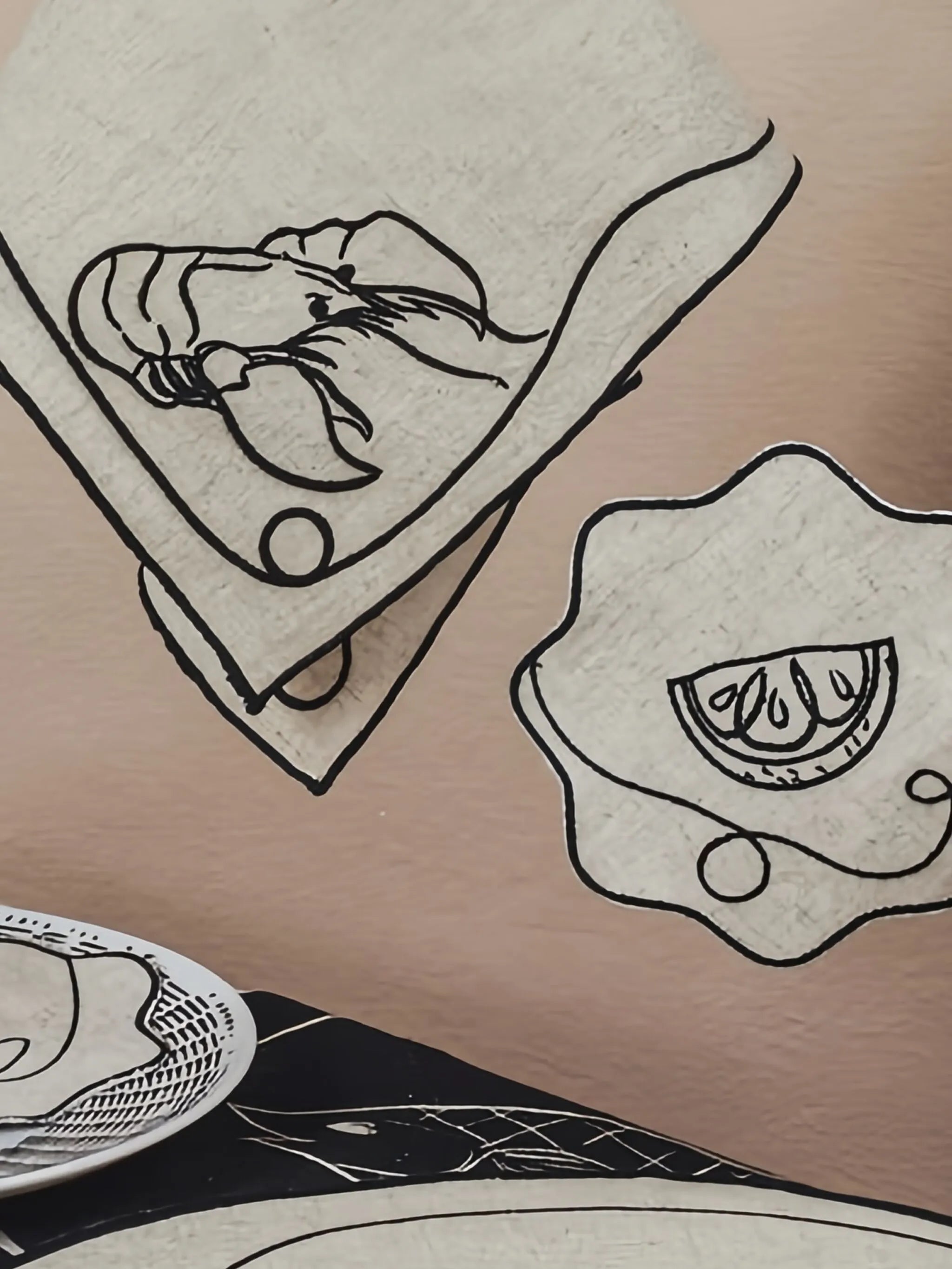 Line Drawing linen coasters (set of four)