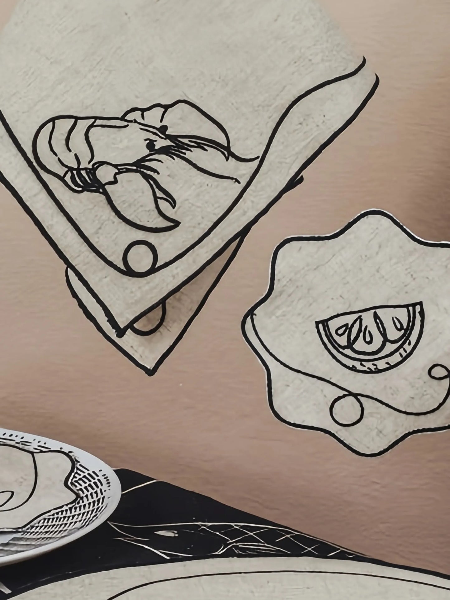 Line Drawing linen coasters (set of four)