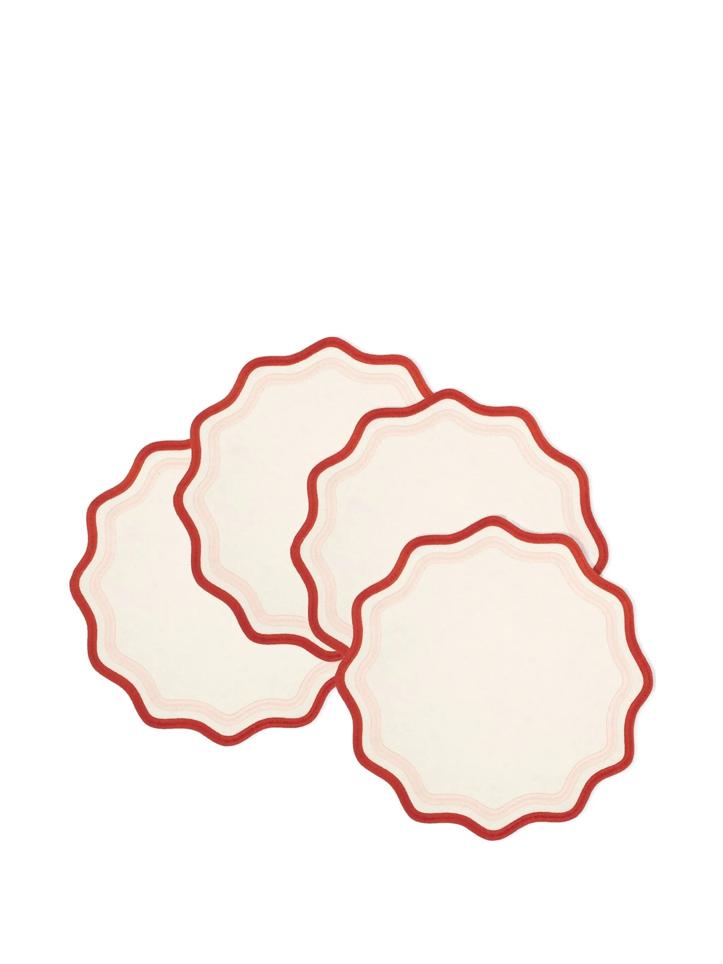 scalloped embroidered placemats (set of four)