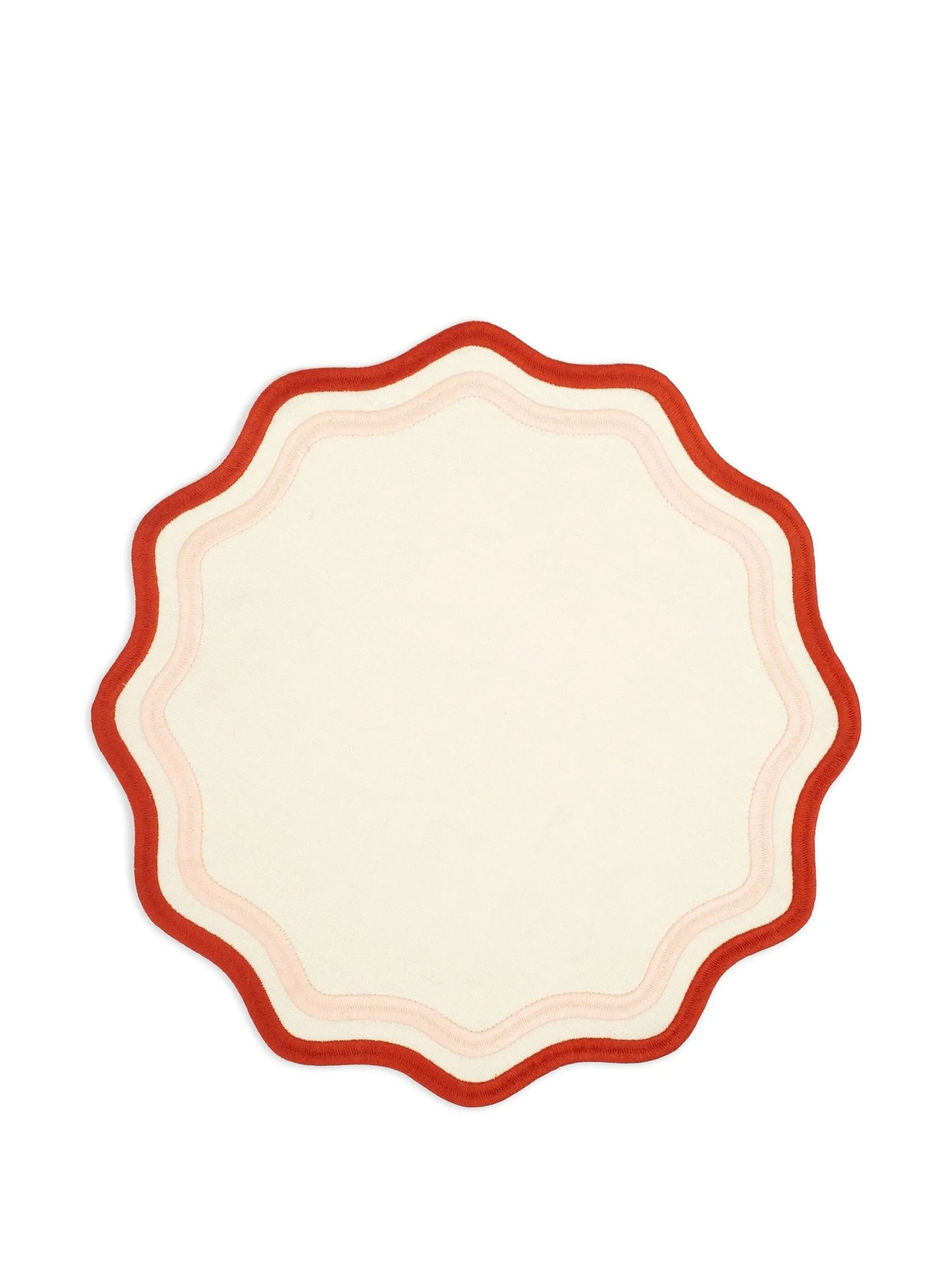 scalloped embroidered placemats (set of four)
