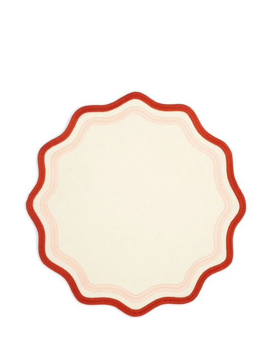 scalloped embroidered placemats (set of four)
