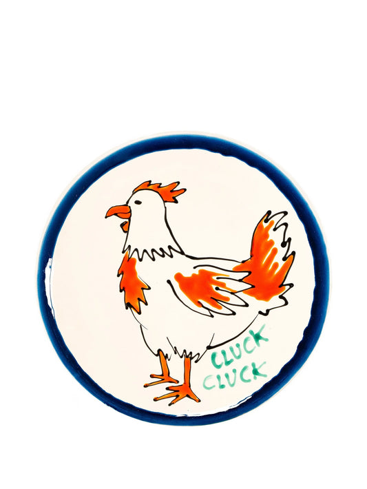 chicken-design ceramic plate