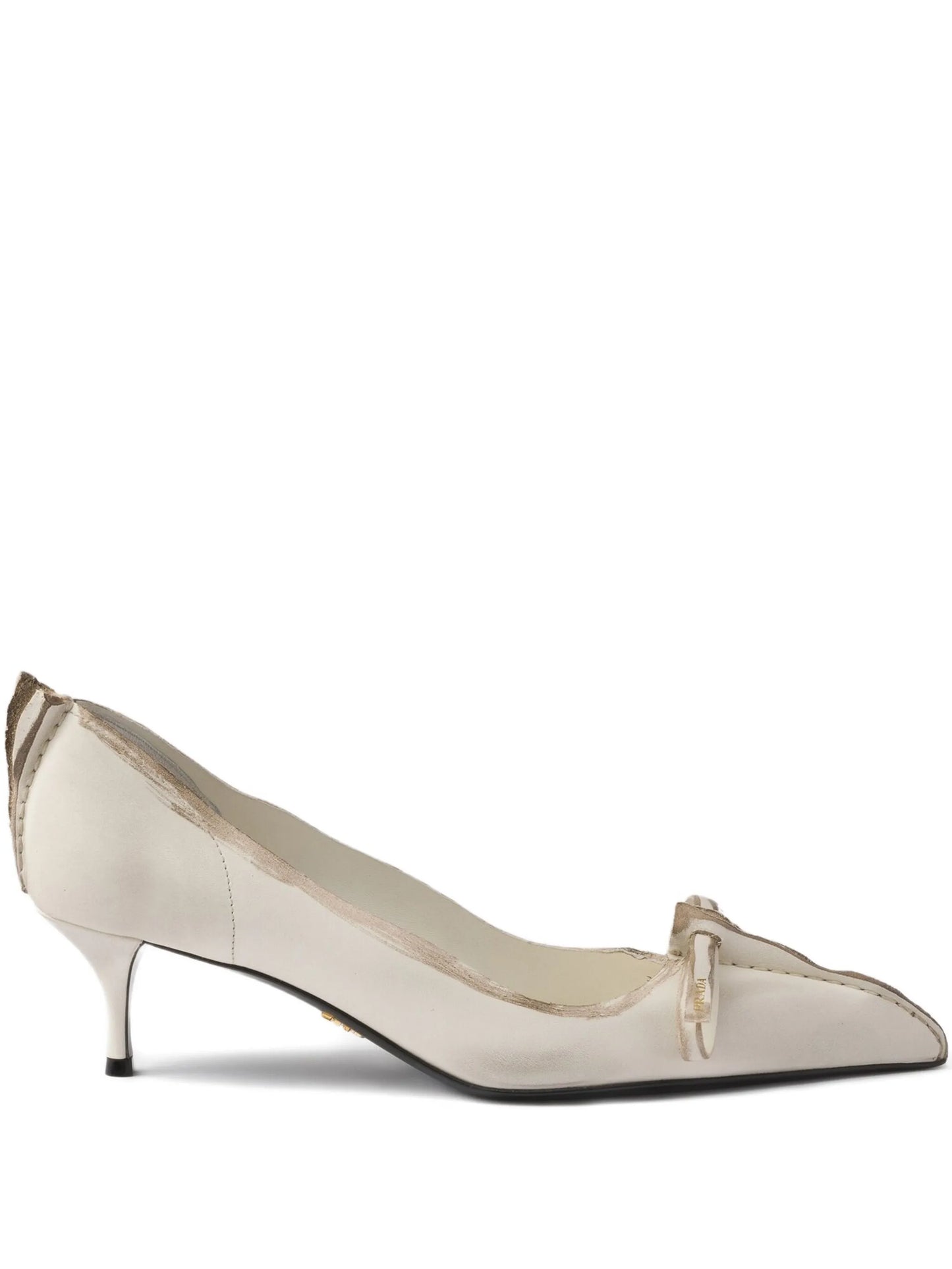 55mm Antiqued leather pumps