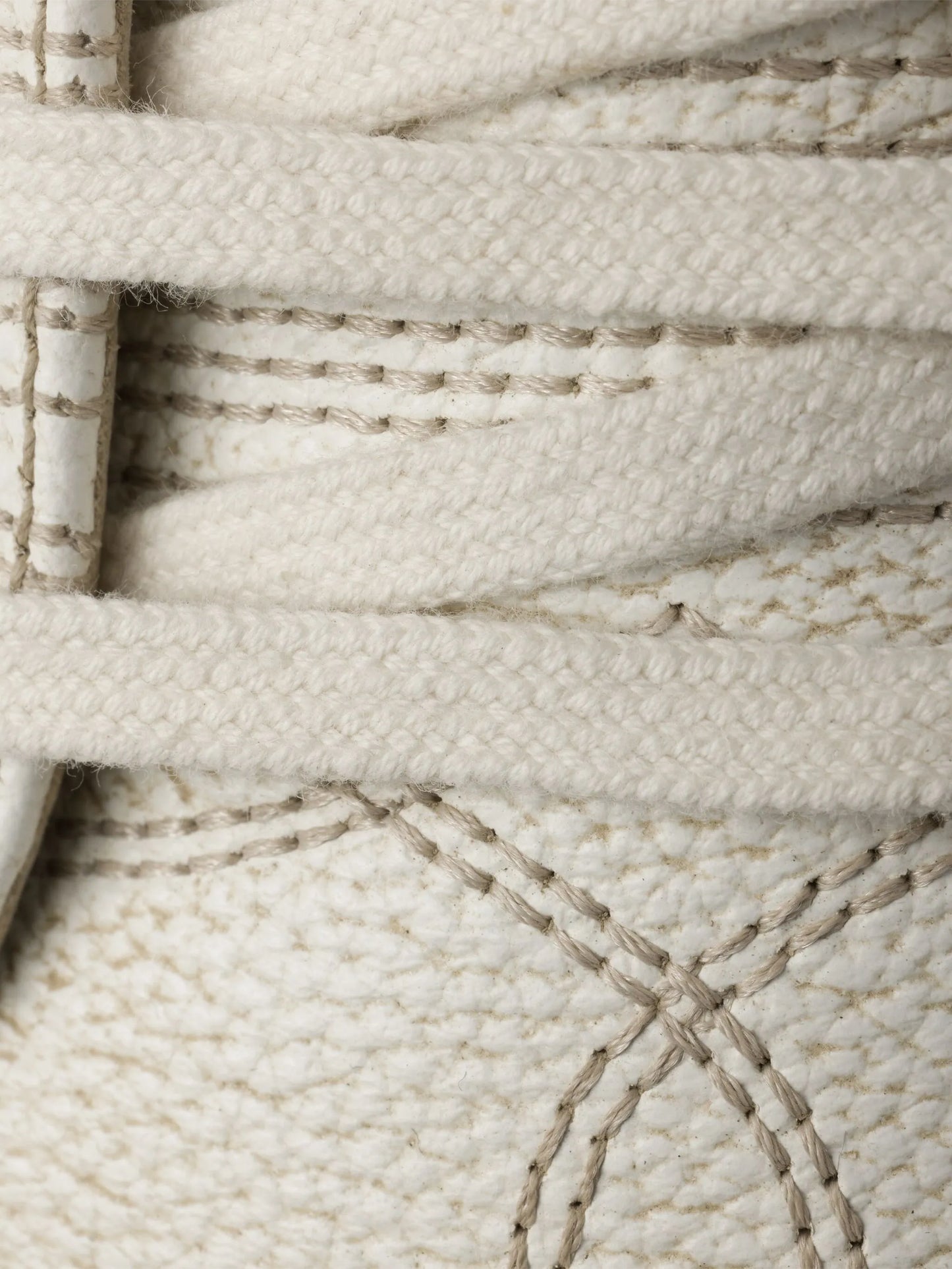 aged-effect leather sneakers