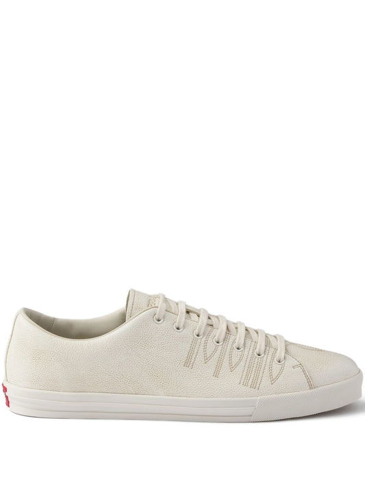 distressed leather sneakers