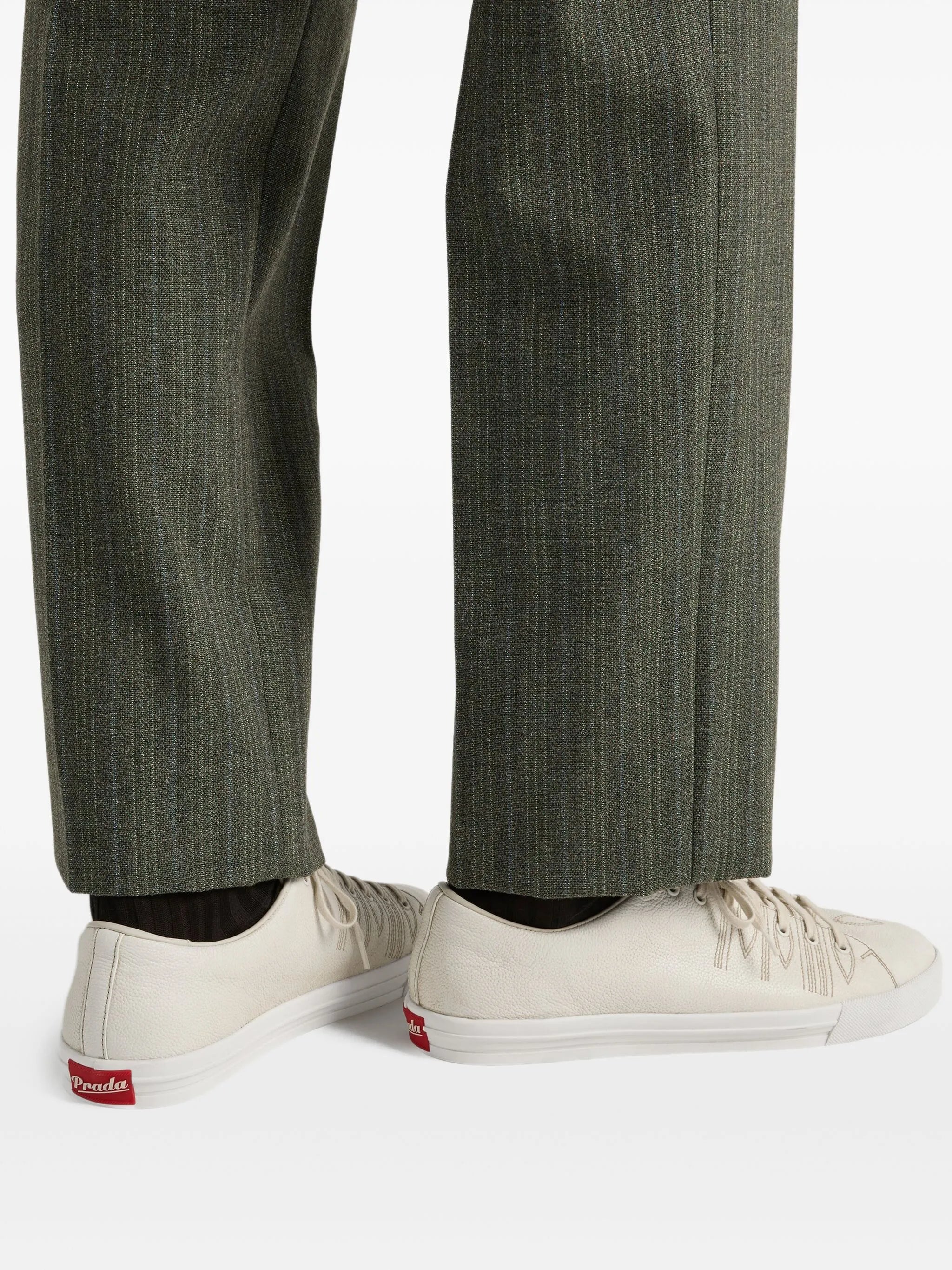 aged-effect leather sneakers