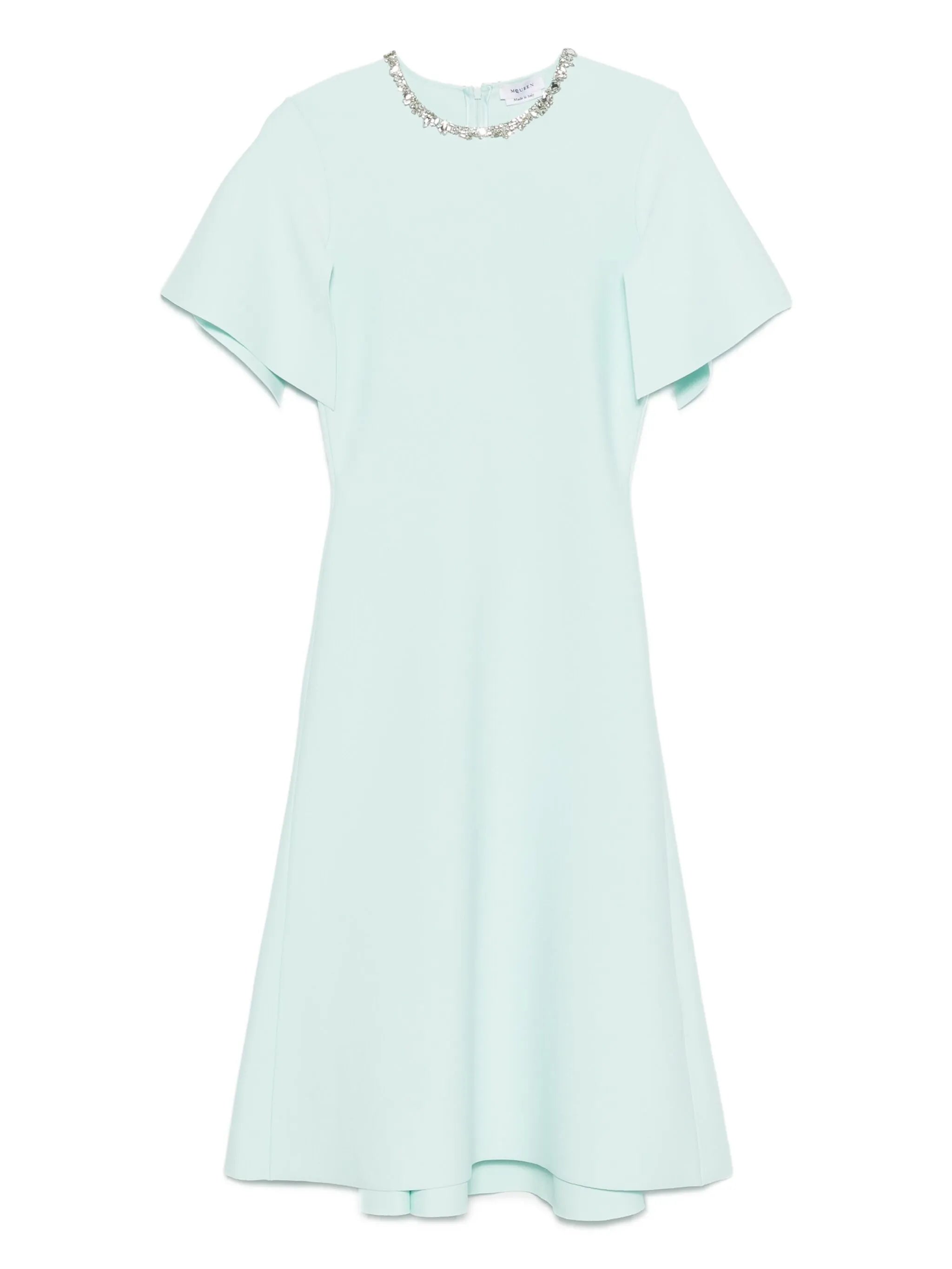 embellished short-sleeve midi dress