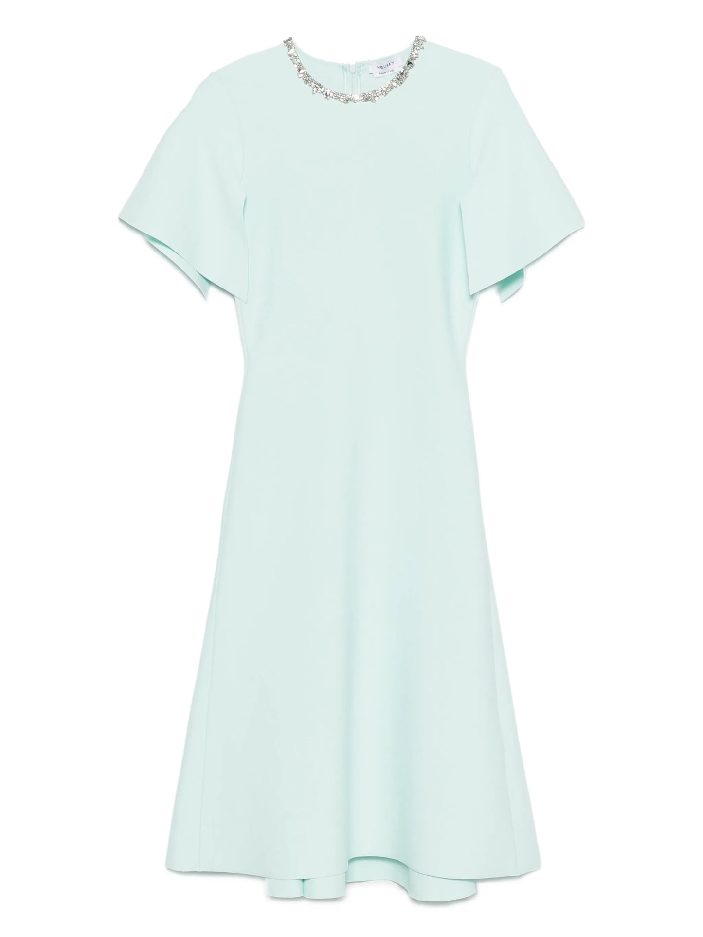 embellished short-sleeve midi dress