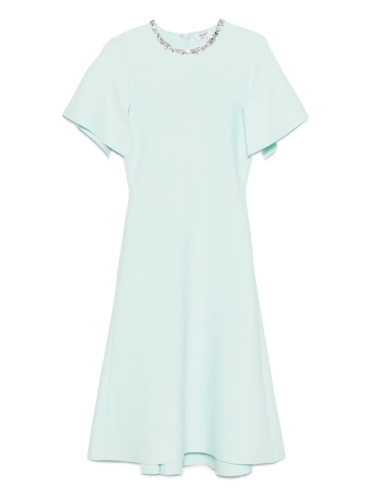 embellished short-sleeve midi dress