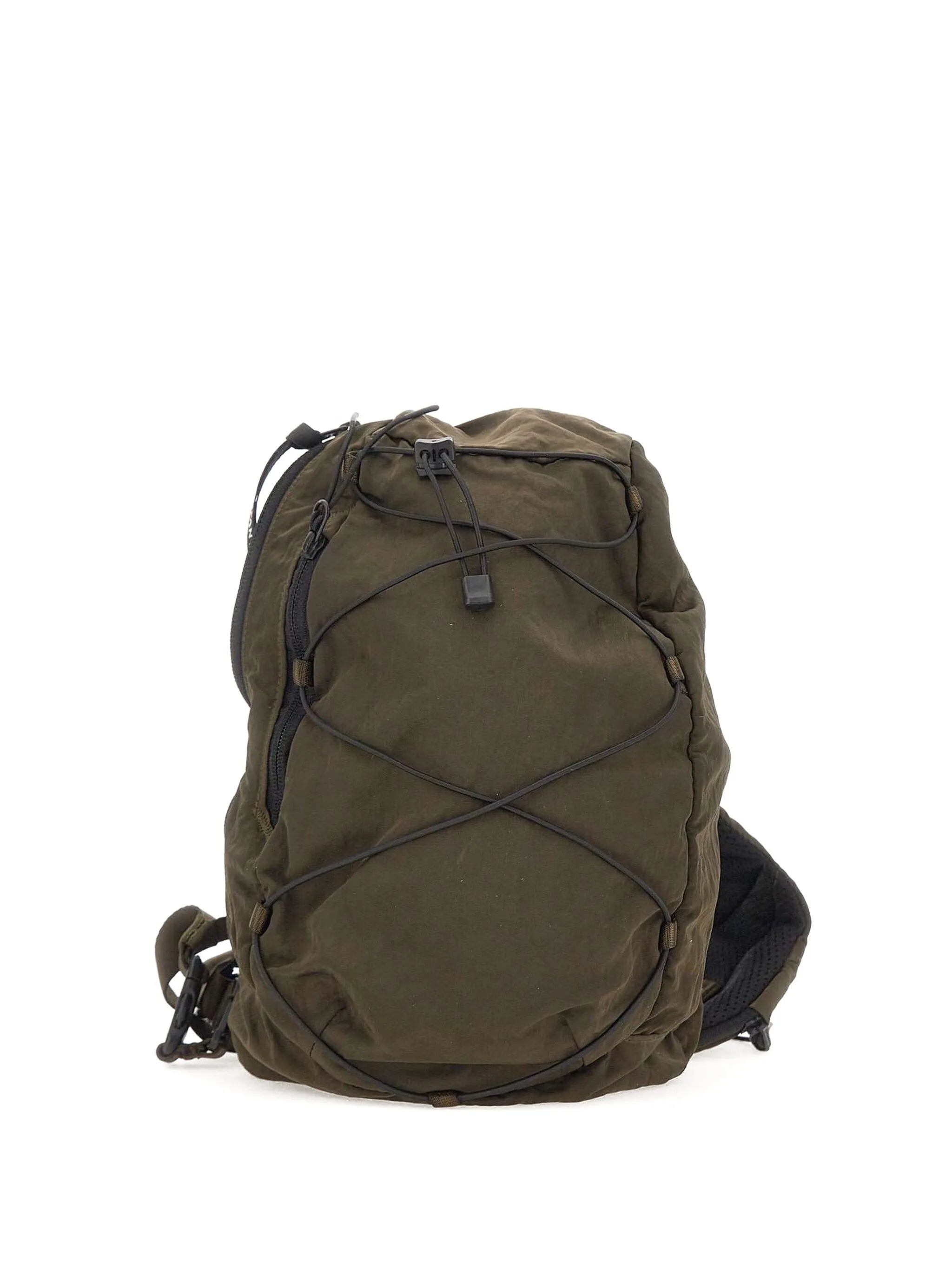 Lens-detail drawstring backpack
