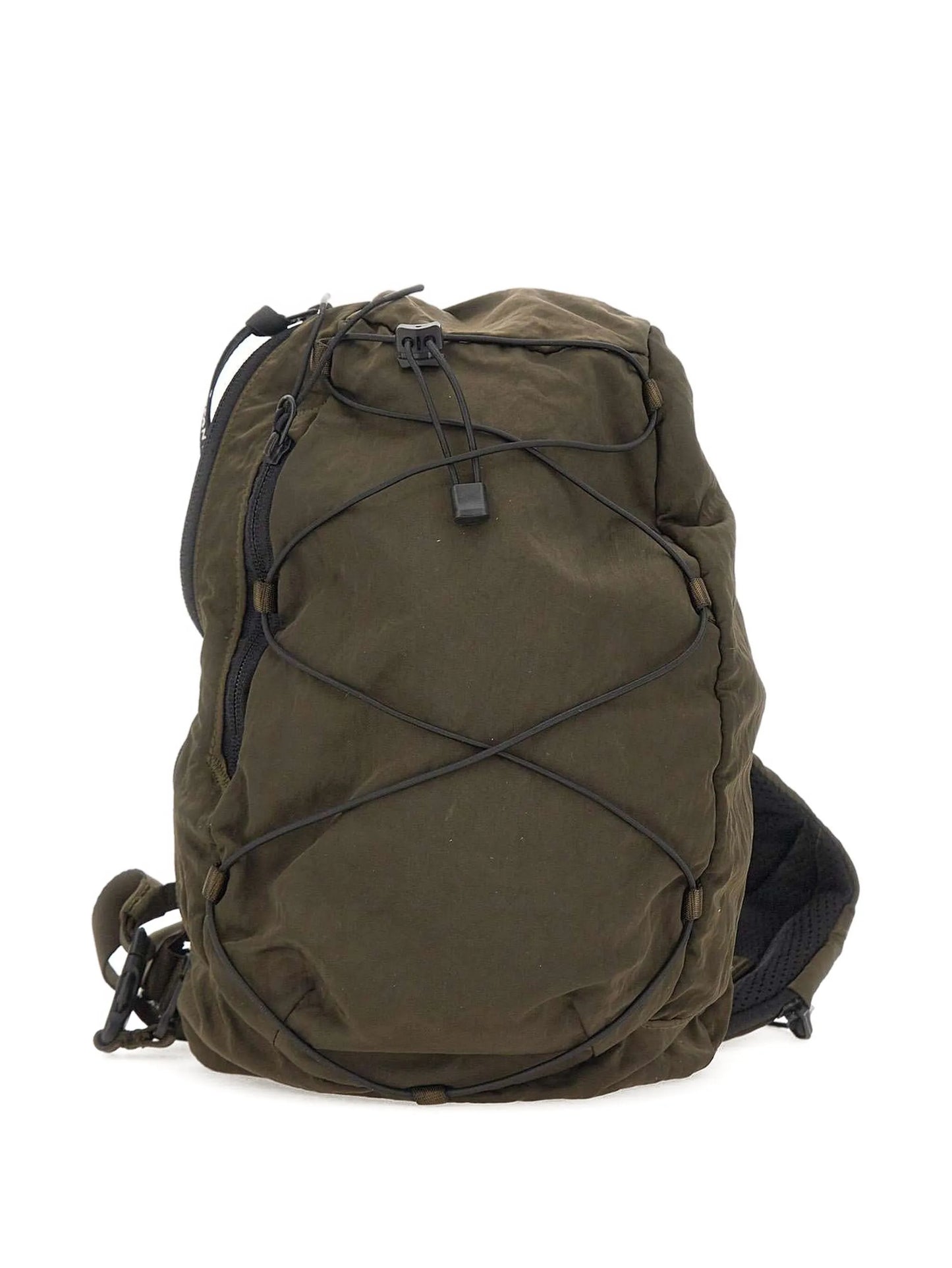 Lens-detail drawstring backpack