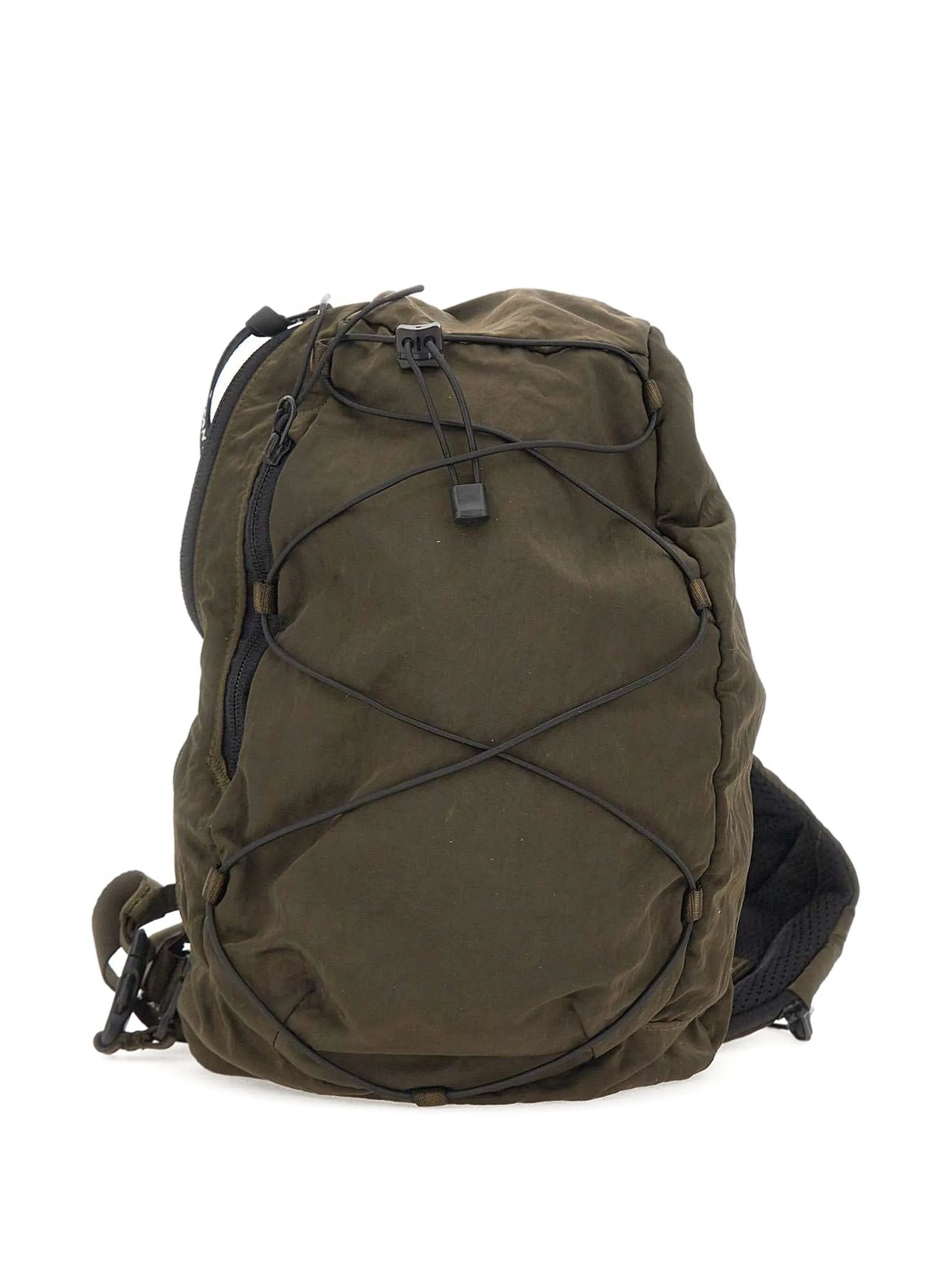 Lens-detail drawstring backpack