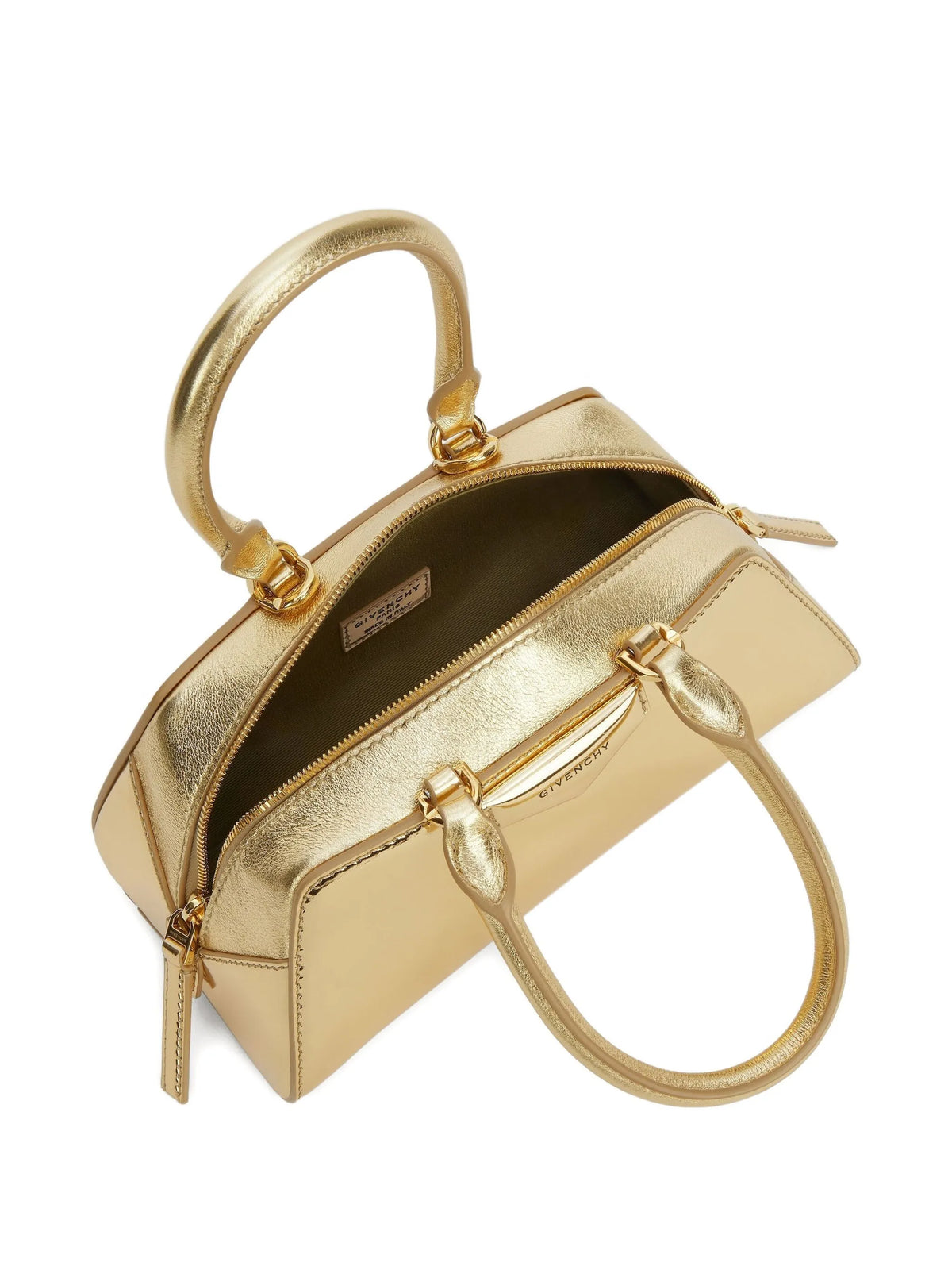 mini Antigona East-West bag in laminated leather
