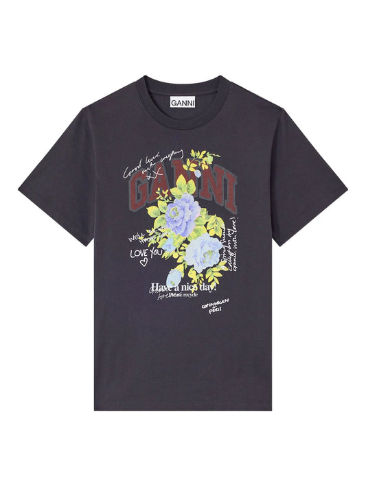 floral-print graphic T-shirt