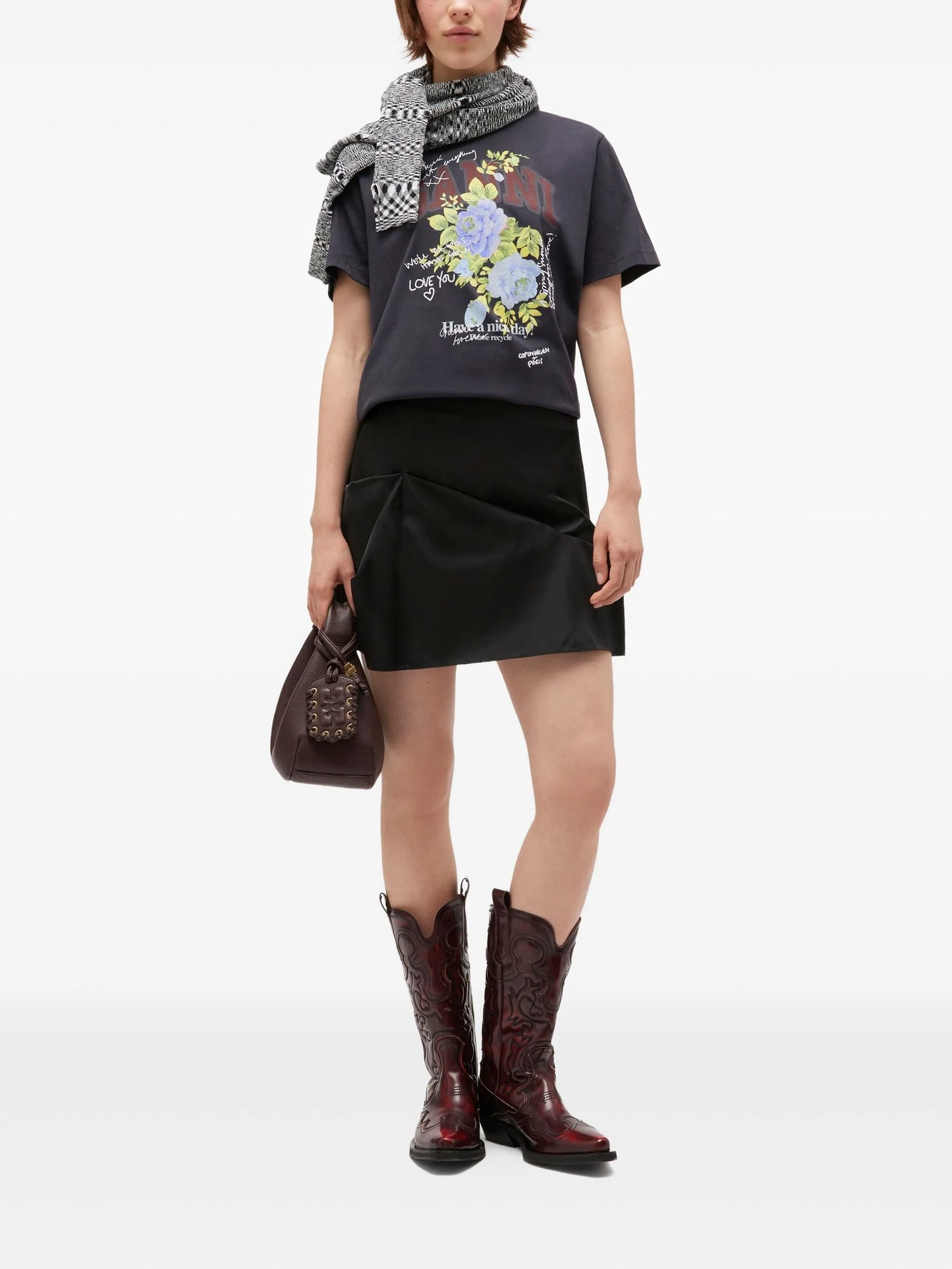 floral-print graphic T-shirt