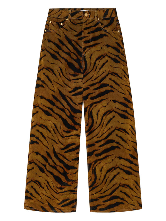 tiger-stripe jeans