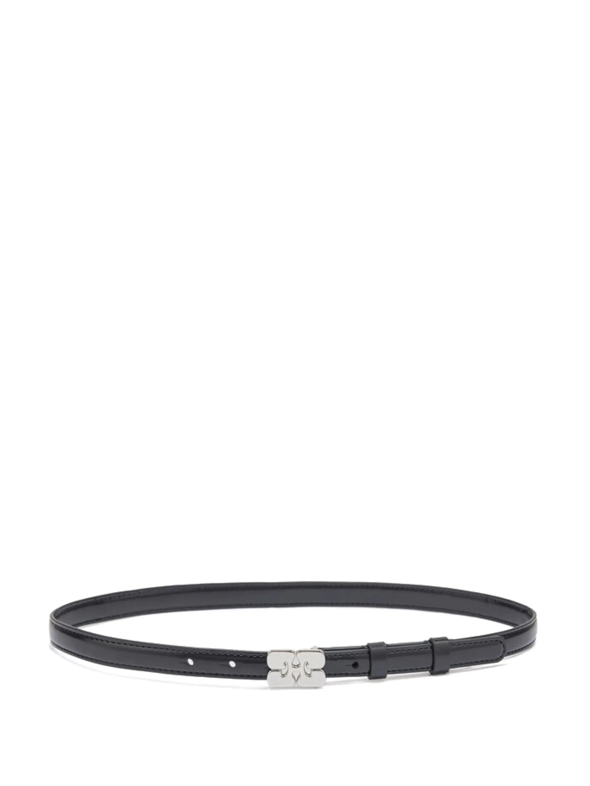 logo-buckle leather belt