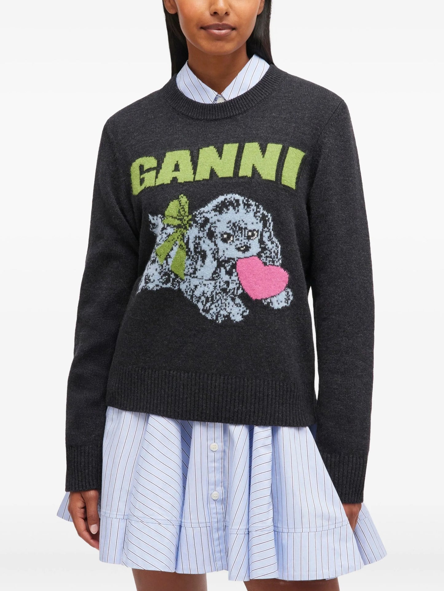 Puppy-logo crew-neck sweater