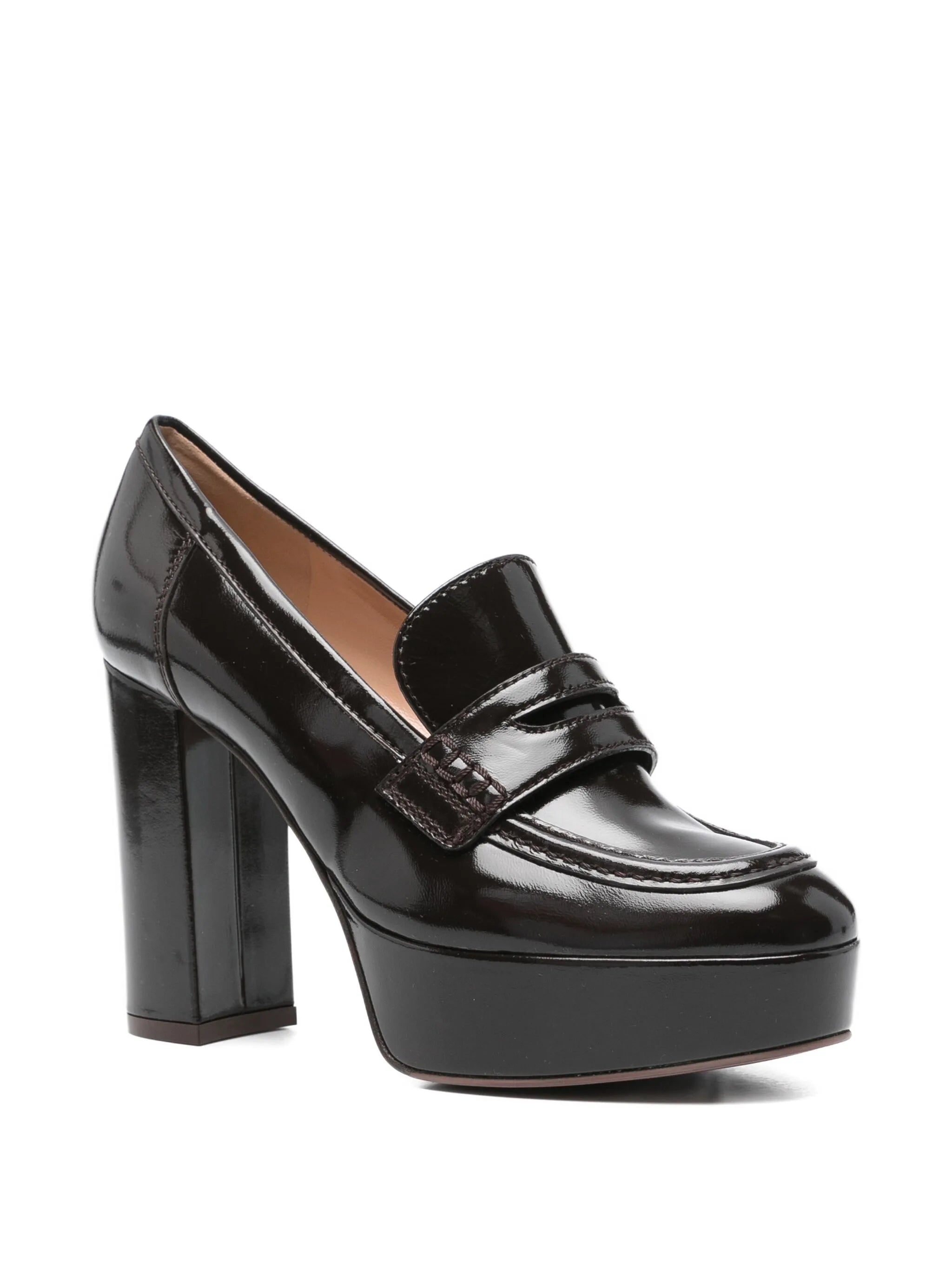 100mm patent-leather platform loafers