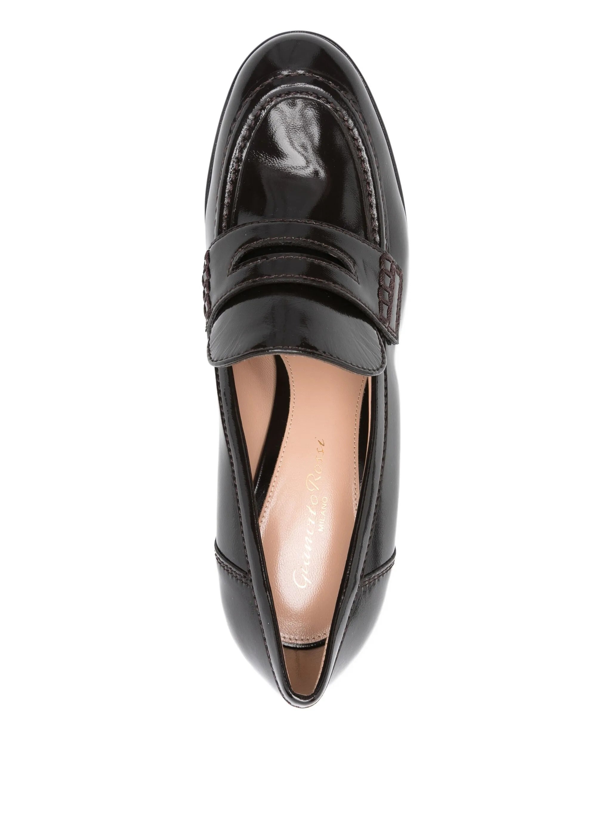 100mm patent-leather platform loafers