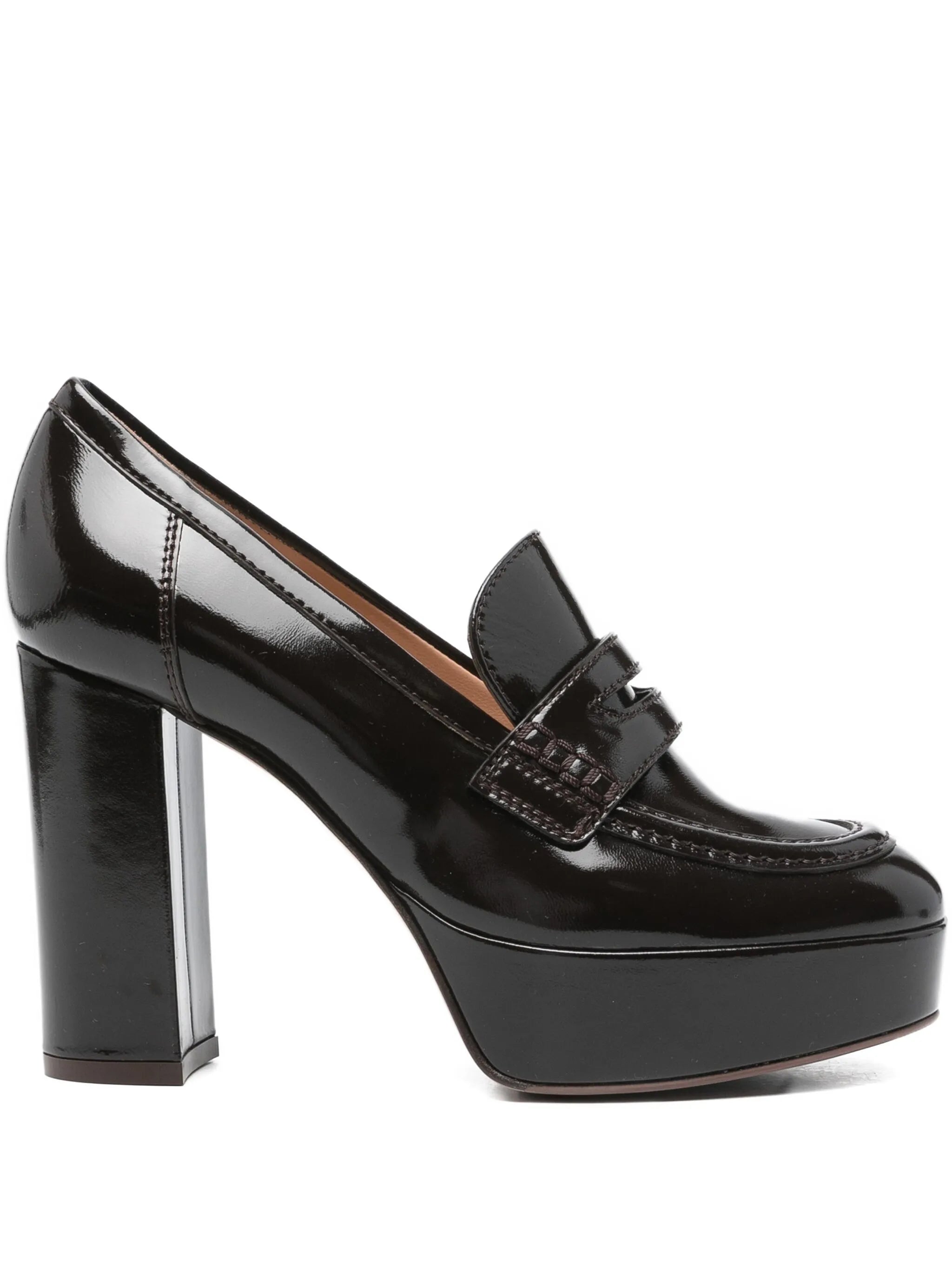 100mm patent-leather platform loafers