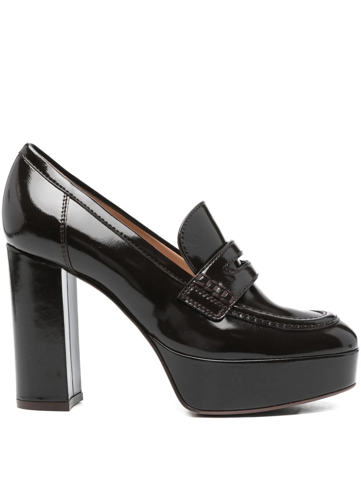 100mm patent-leather platform loafers