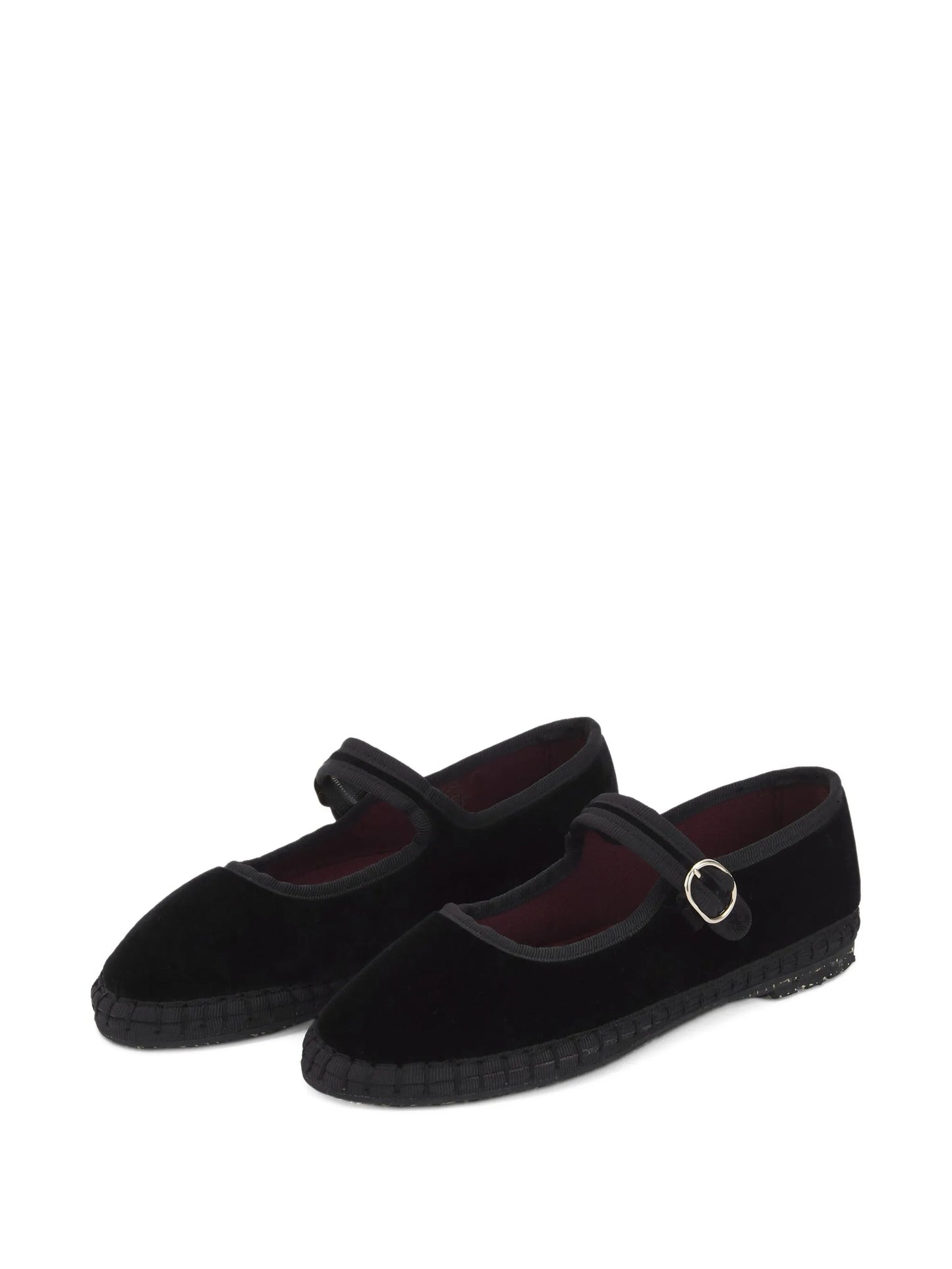 Antonia velvet buckle ballet flats