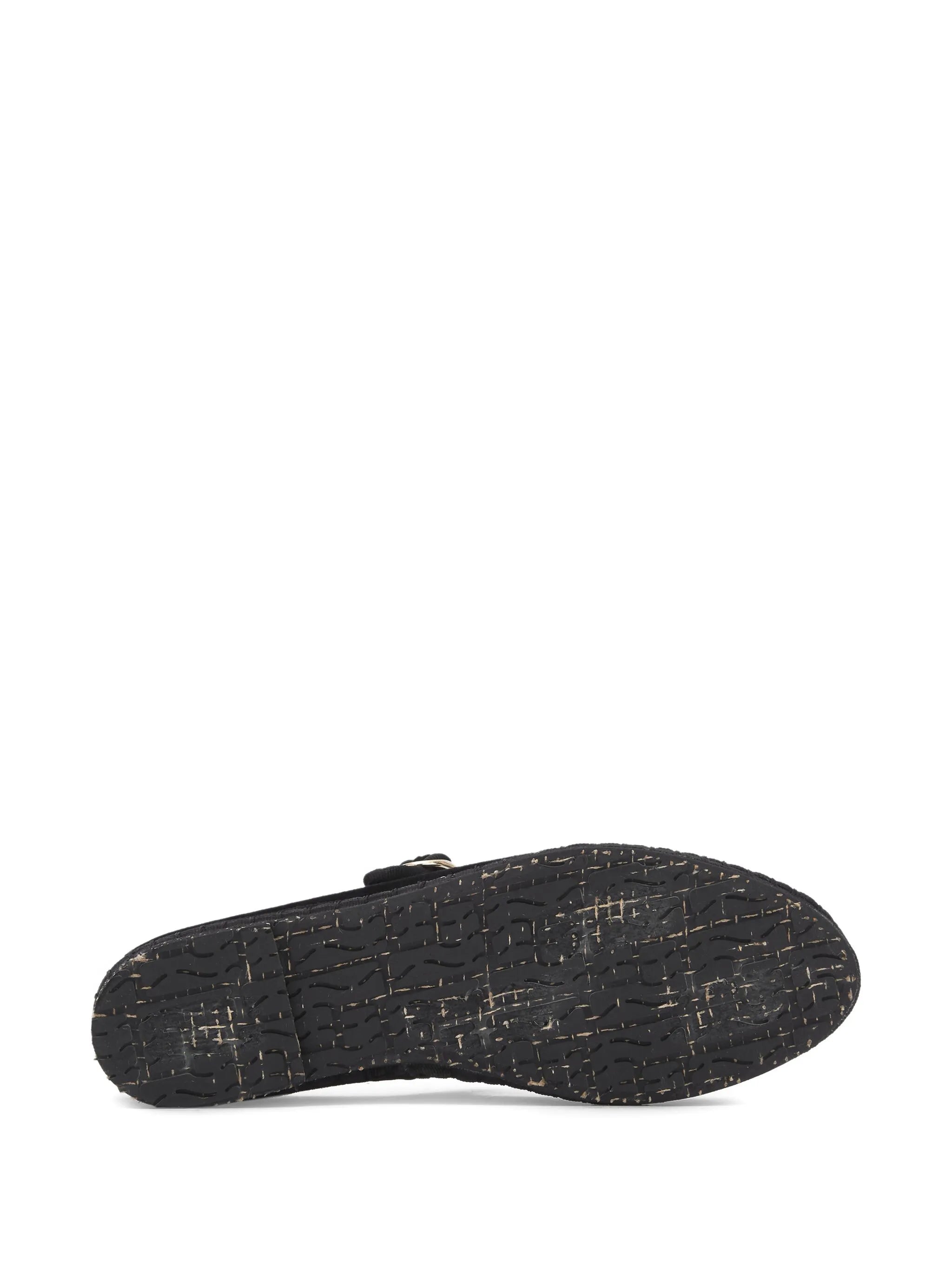 Antonia velvet buckle ballet flats