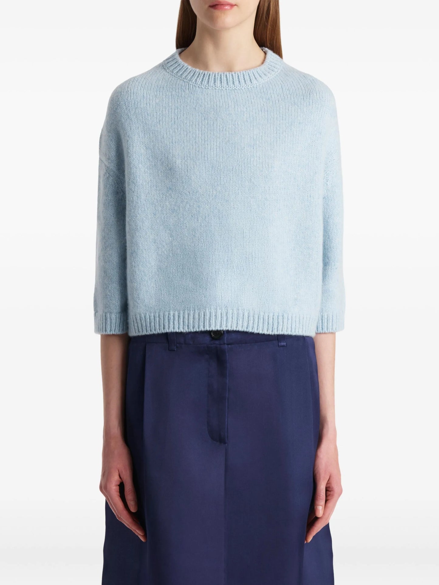 Sabina crew-neck cropped sweater
