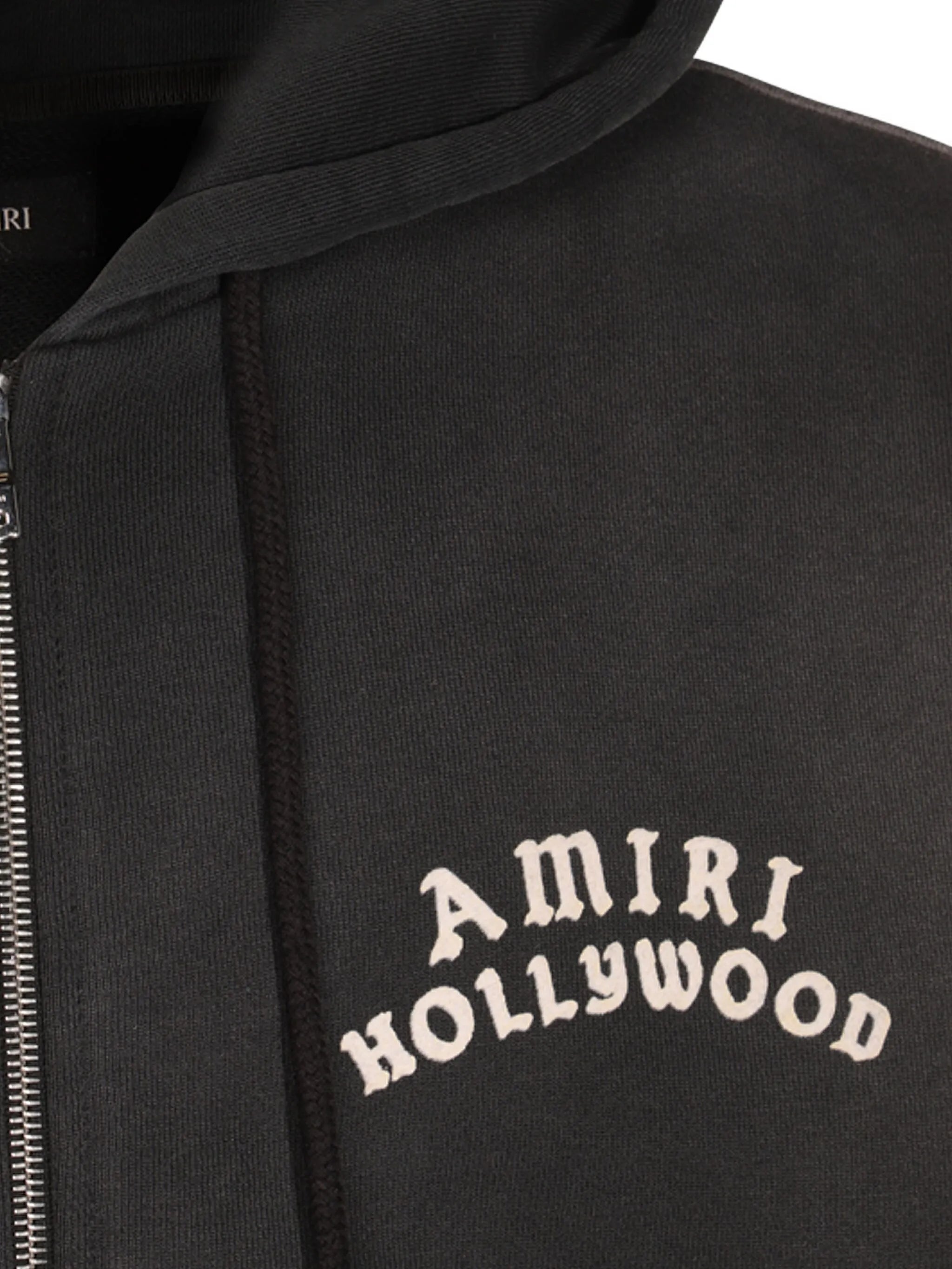 Hollywood-embellished zip-up hoodie
