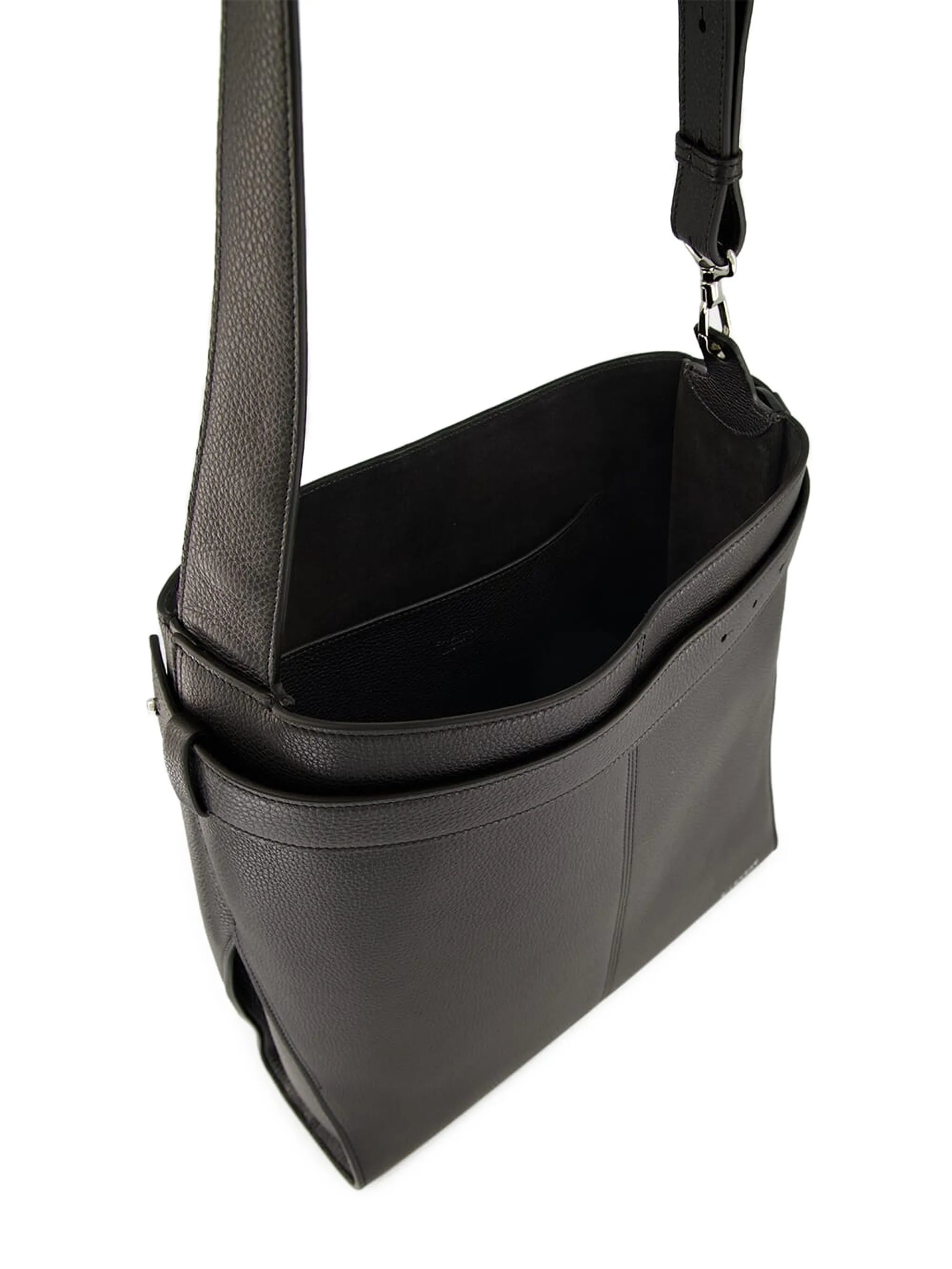 Medium Belted shoulder bag in grained leather