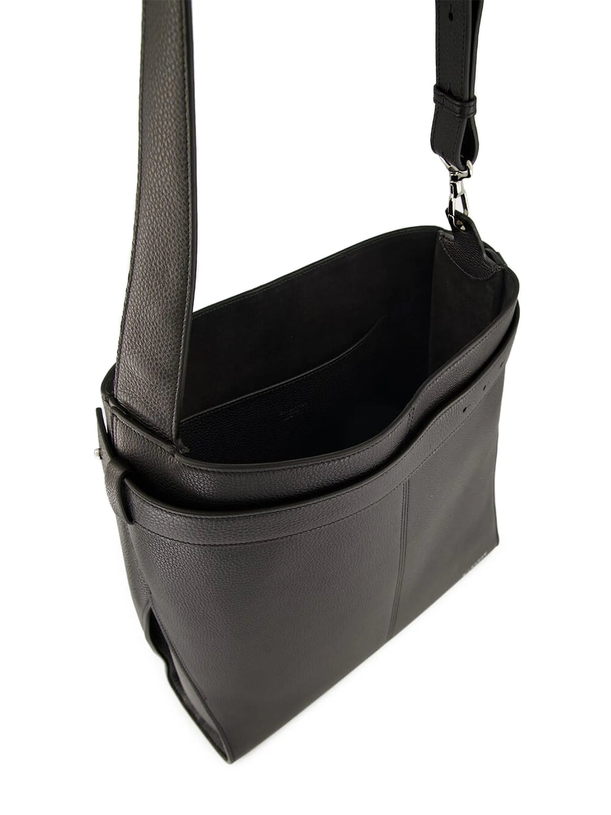 Medium Belted shoulder bag in grained leather