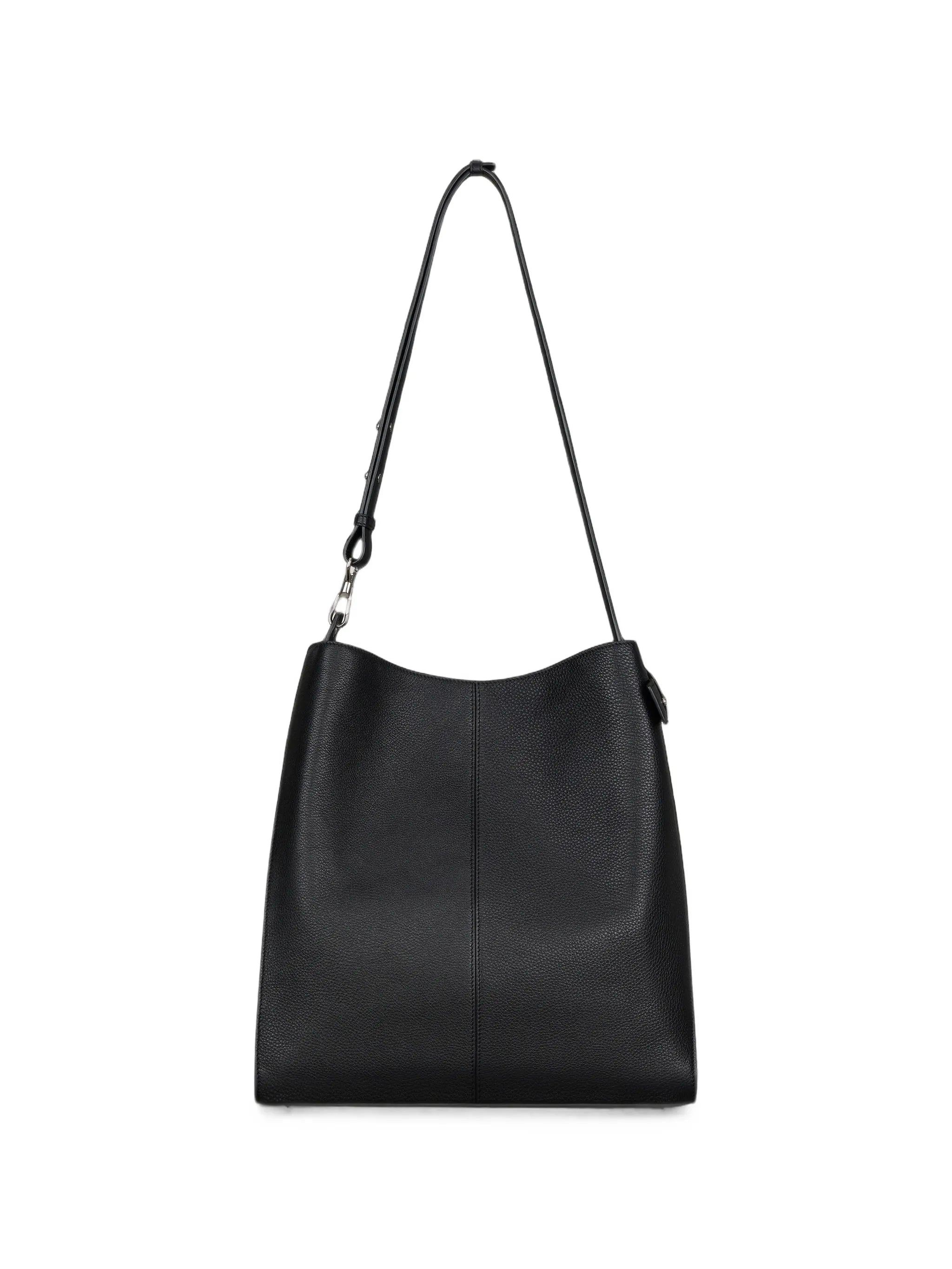 medium belted bag in grained leather