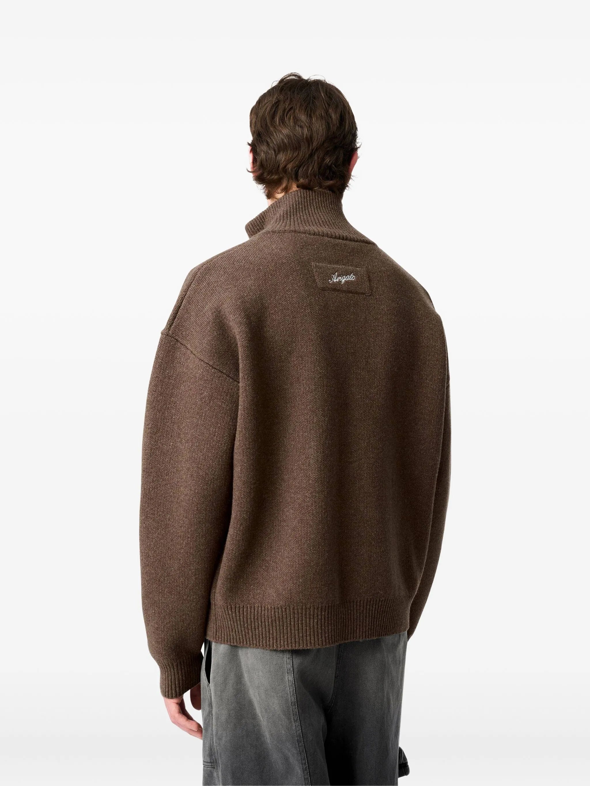 Core zipped high-neck cardigan