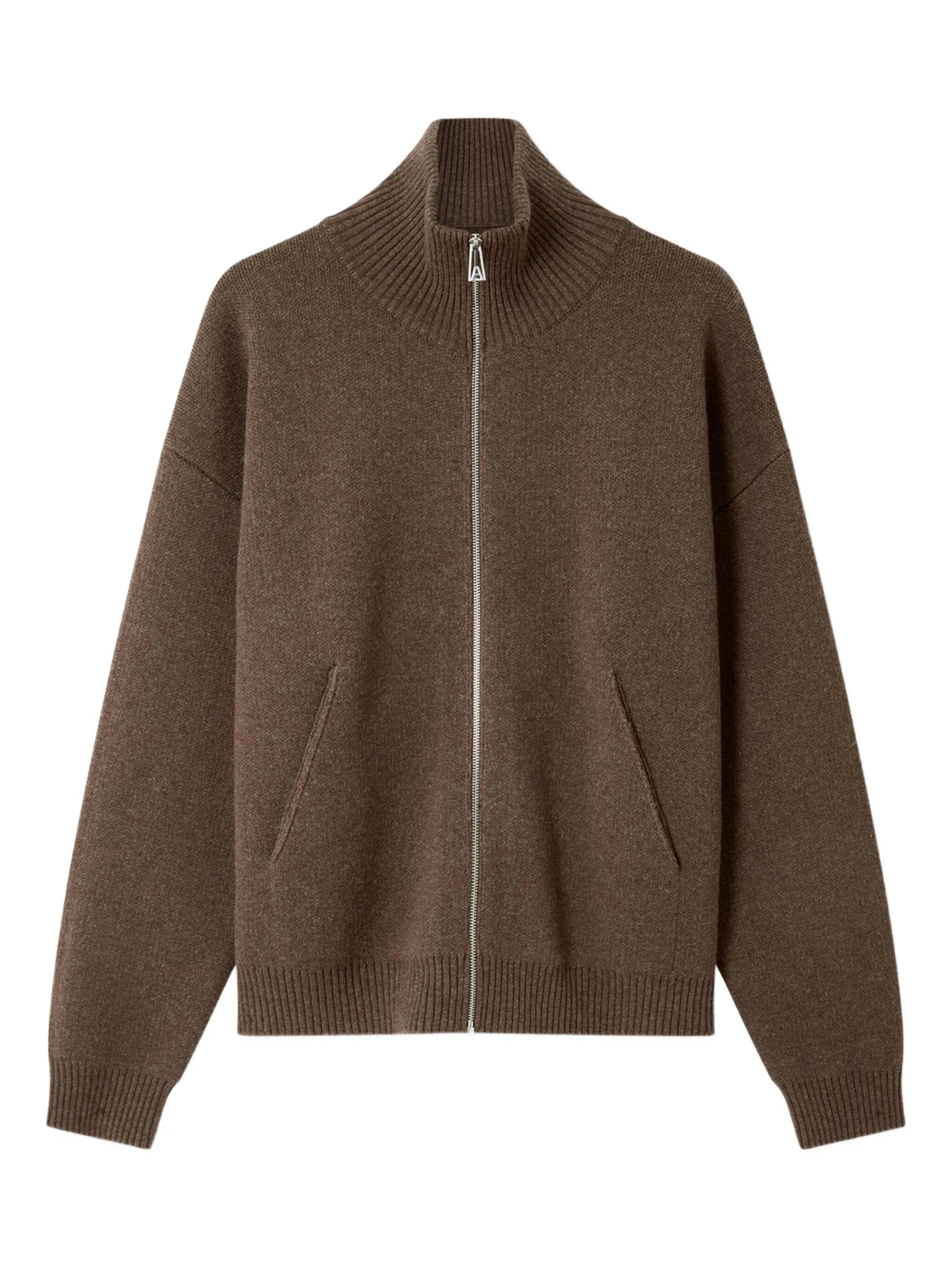 Core zipped high-neck cardigan