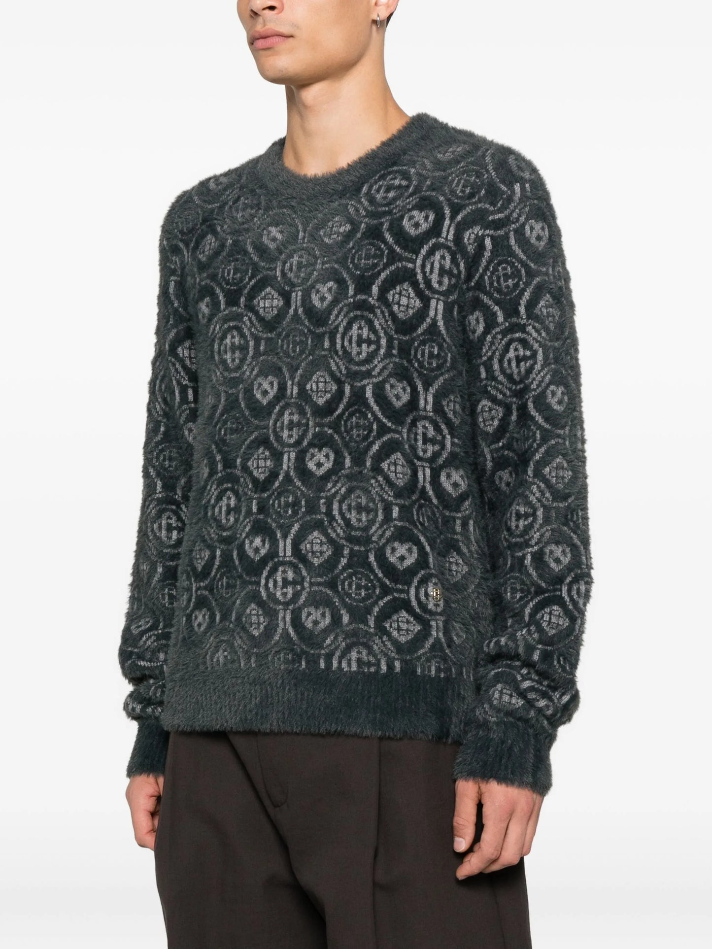 logo-pattern sweater