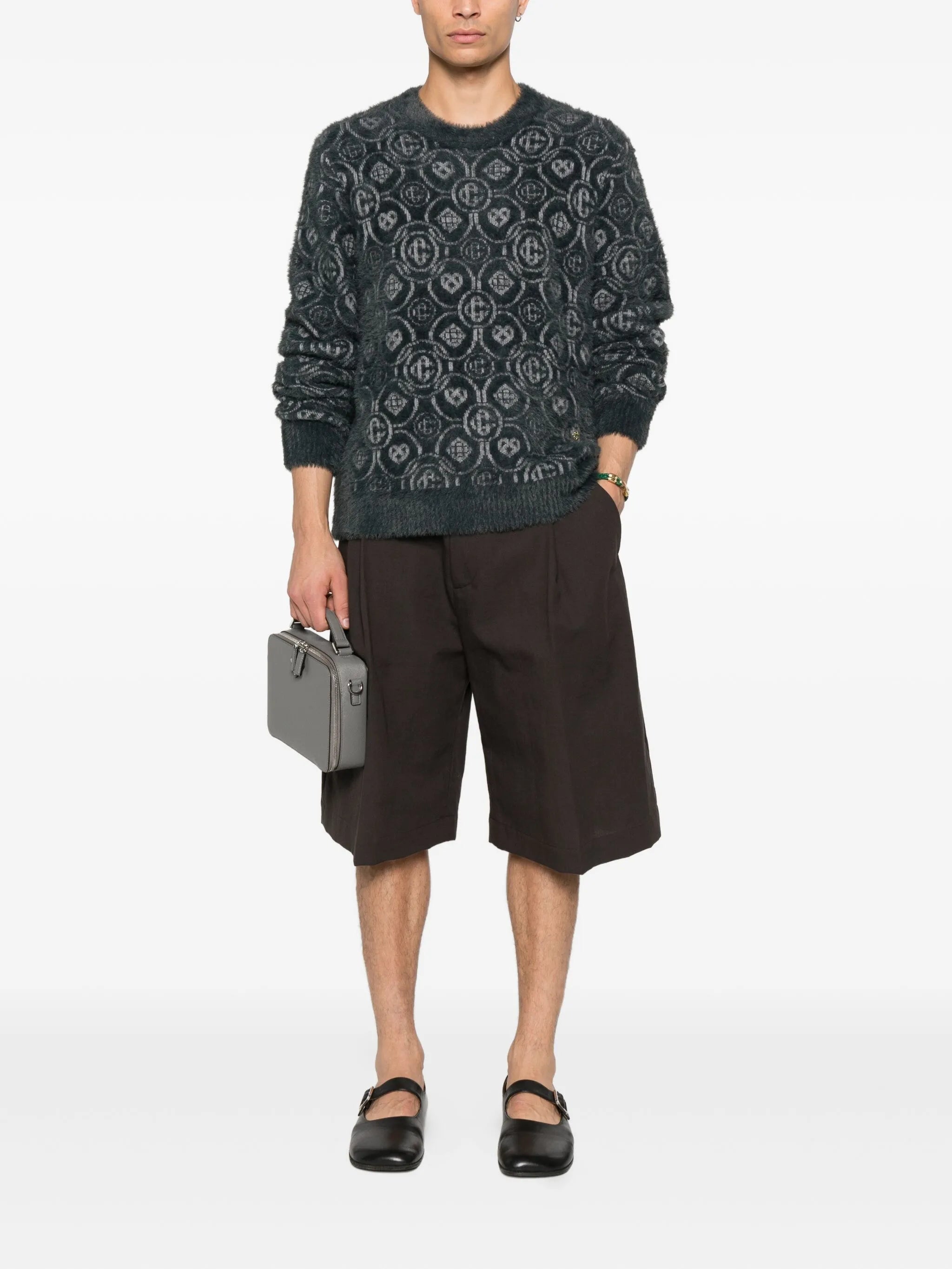 logo-pattern sweater