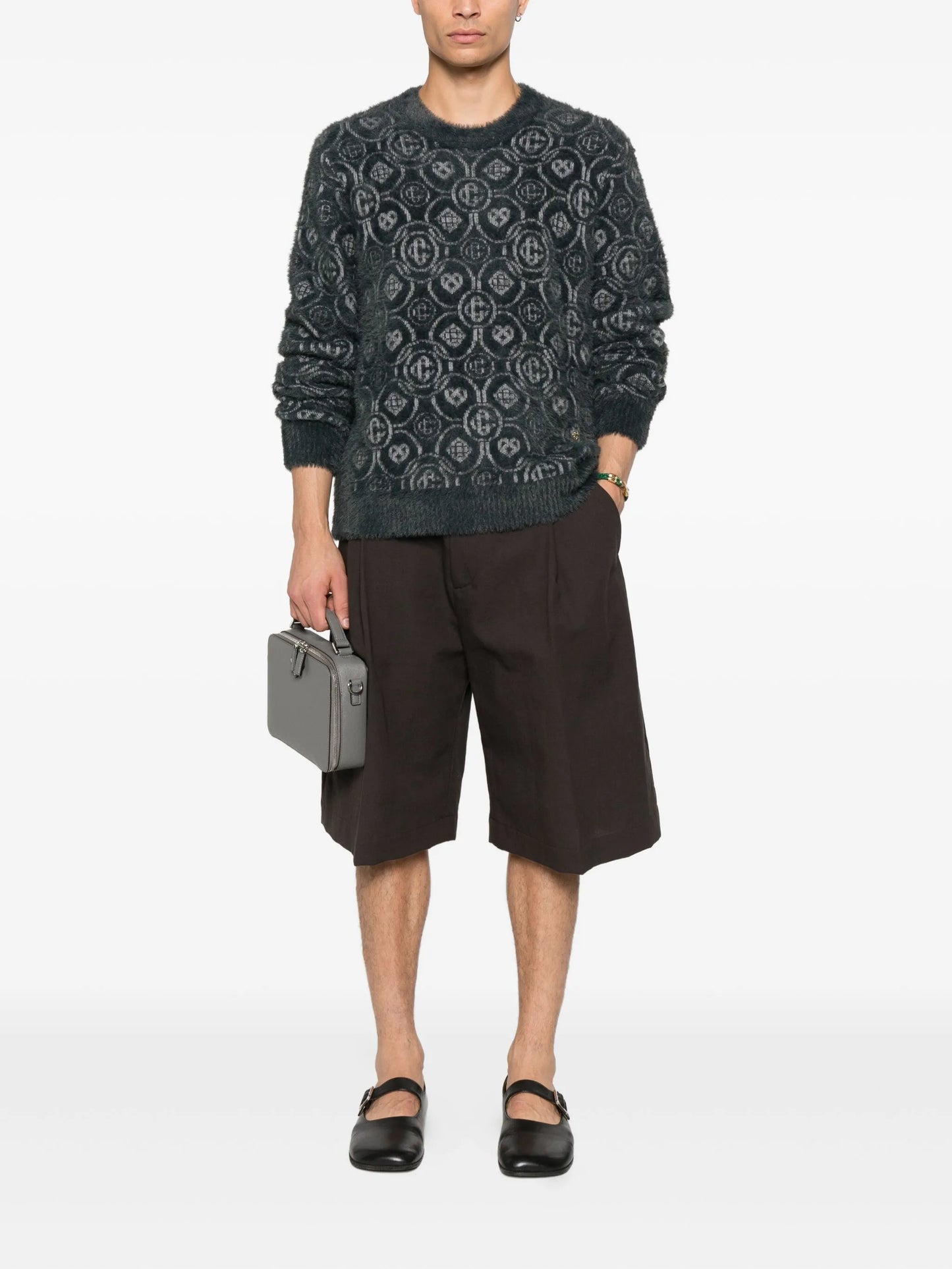 logo-pattern sweater