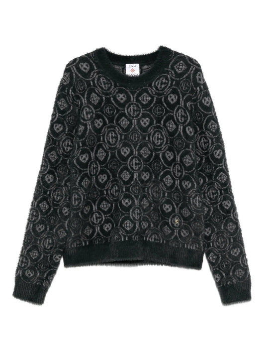 logo-pattern sweater