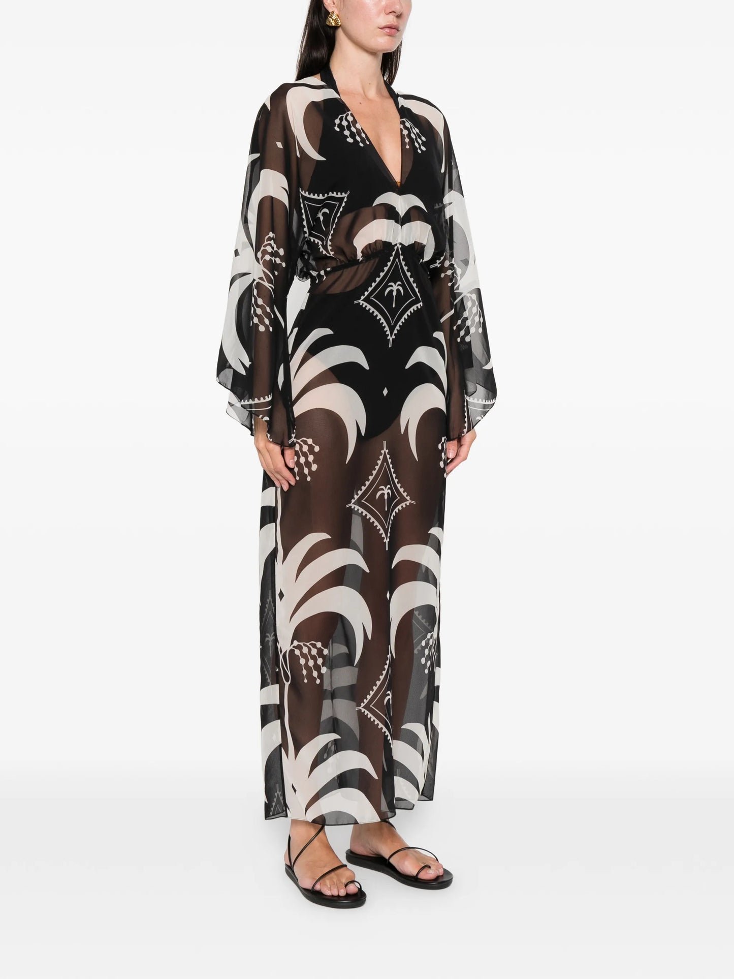 Spiritual Healers cape-sleeve maxi dress