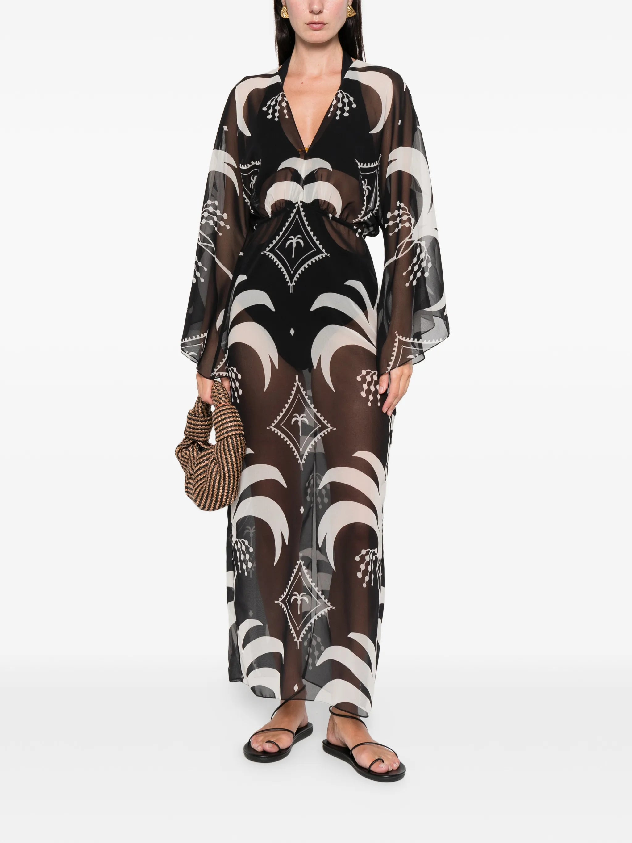 Spiritual Healers cape-sleeve maxi dress