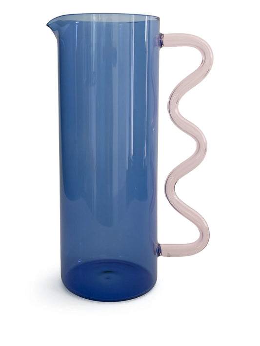wave-handle glass pitcher